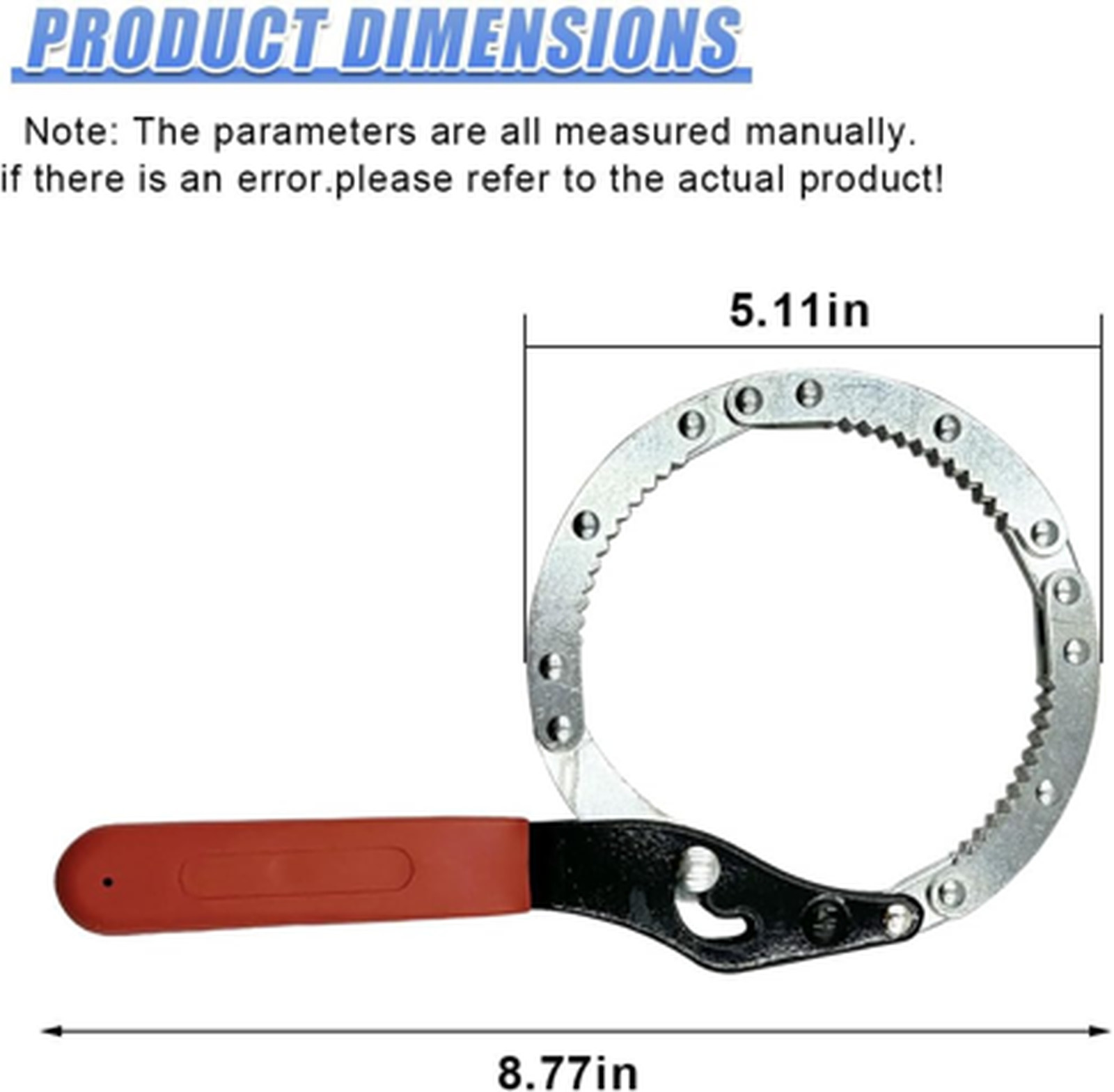 Adjustable Car Oil Filter Wrench, Heavy-Duty Metal Removal Tool for 70-90mm