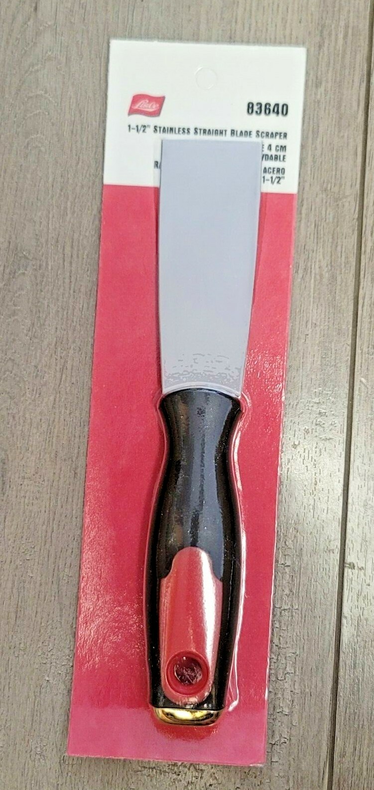 Lisle 1-1/2″ Stainless Steel Straight Scraper/ Putty Knife w/ Capped End #83640