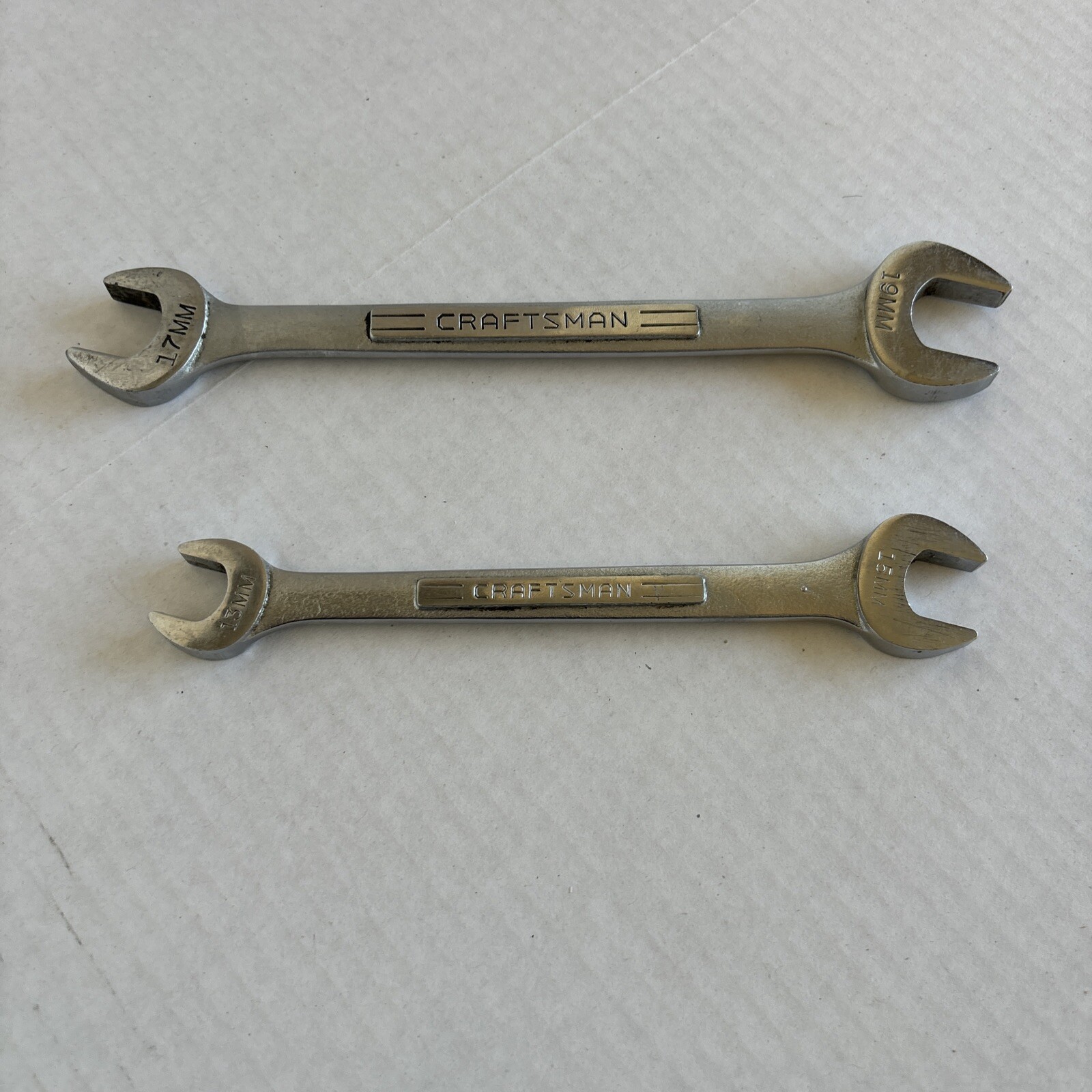 CRAFTSMAN Lot Of 2 USA 17mm x 19mm & 13mm X 15mm Double Open End Wrenches