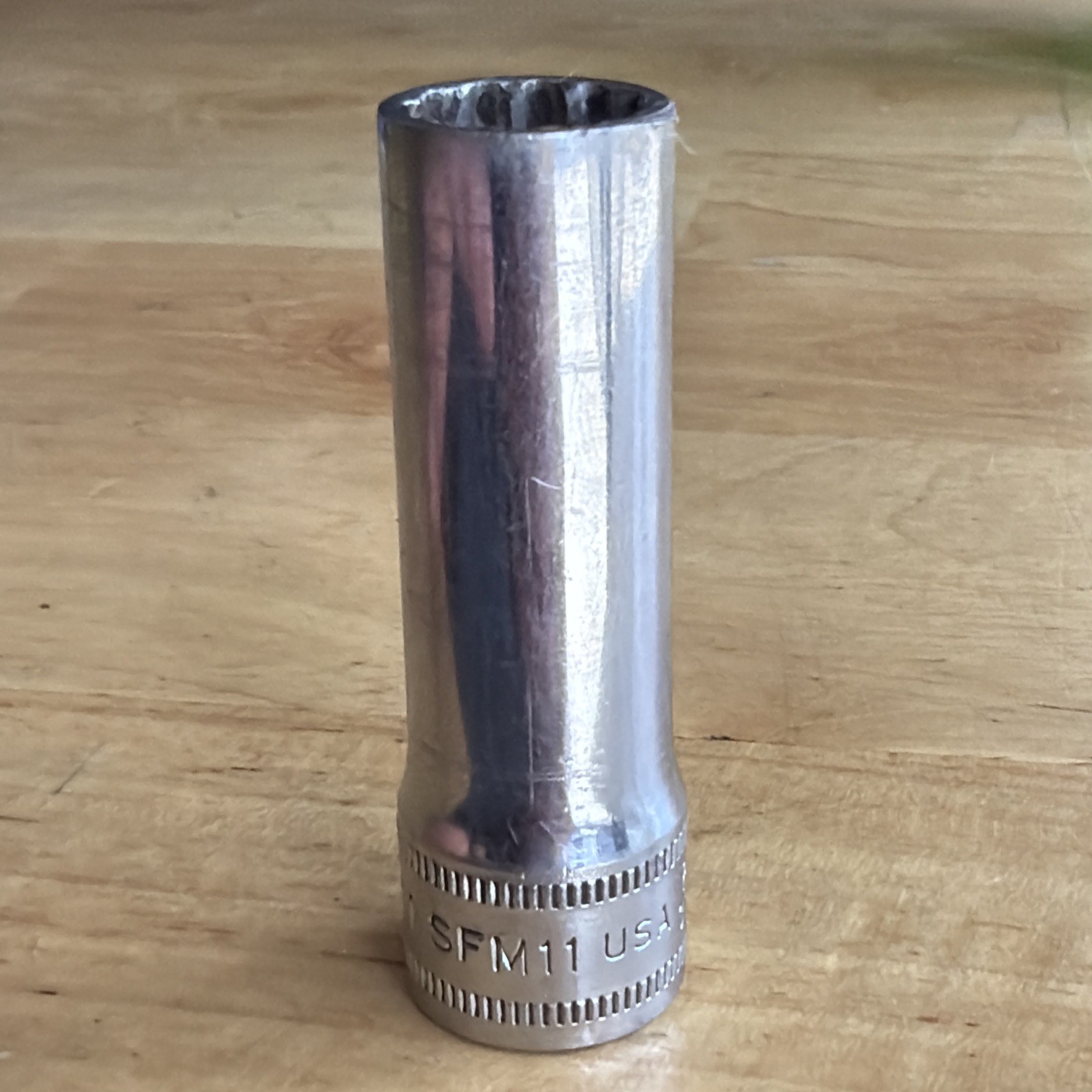 Snap On Tools 11mm Deep Socket 3/8″ Drive 12 Point SFM11 Vtg Made in USA