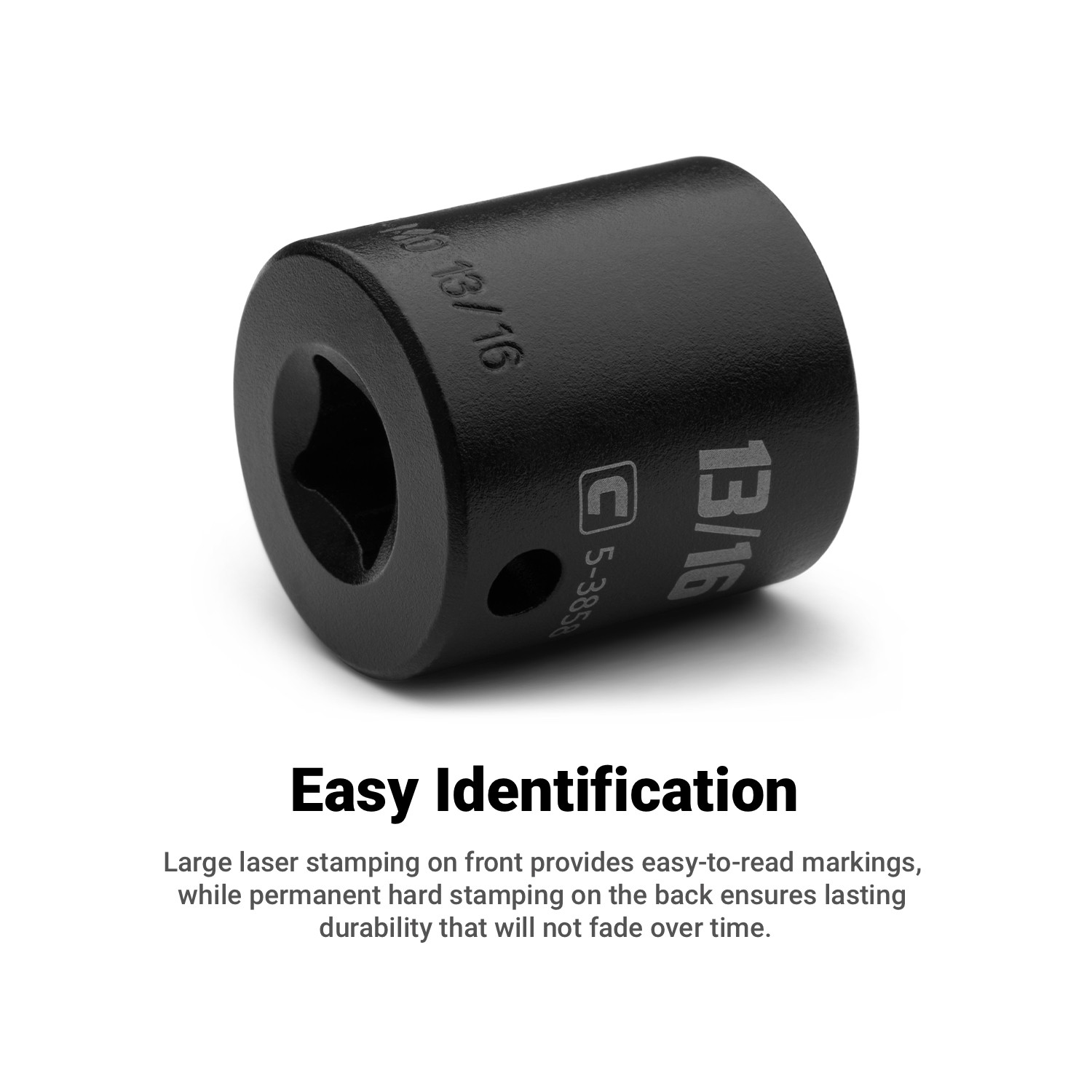 Capri Tools Shallow Impact Socket, 3/8 in. Drive, 12-Point, SAE 5/16 to 1 in