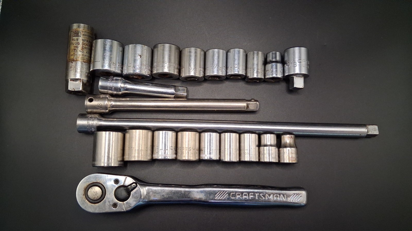Craftsman Standard Metric Sockets Extensions 6 Point 12 point Vintage Made In US