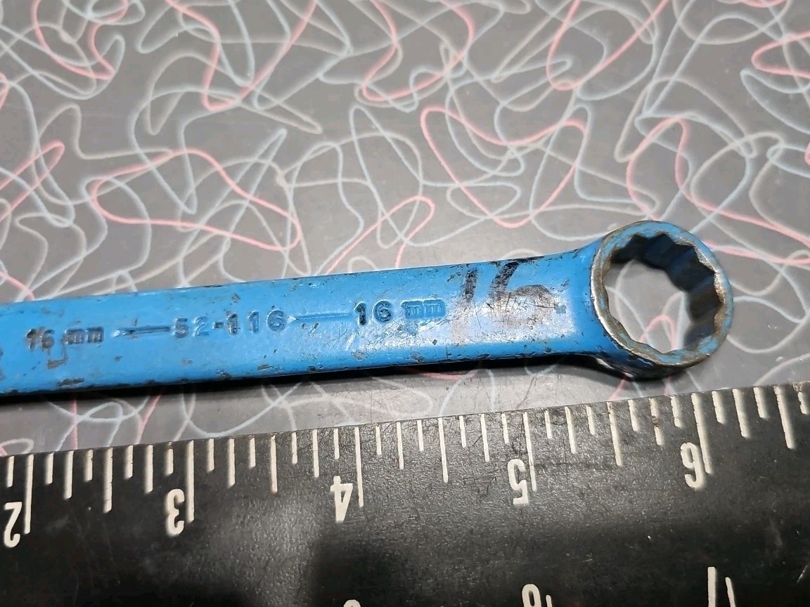 Armstrong 52-116 16mm 12 Pt Painted Blue Combination Wrench USA ARMALOY