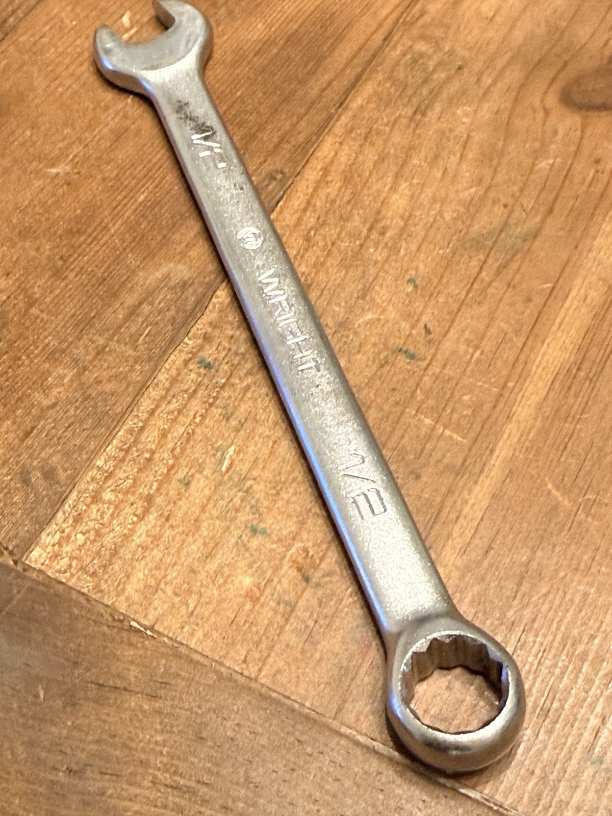 Vintage 7» Long Wright Tool 1/2″ Combination Wrench 1116 Satin – Made in USA