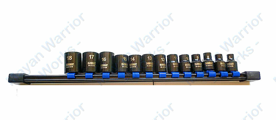 DeWalt 3/8″ Drive Black Chrome Socket Set – 6 Points – Metric & SAE – 23 sockets
