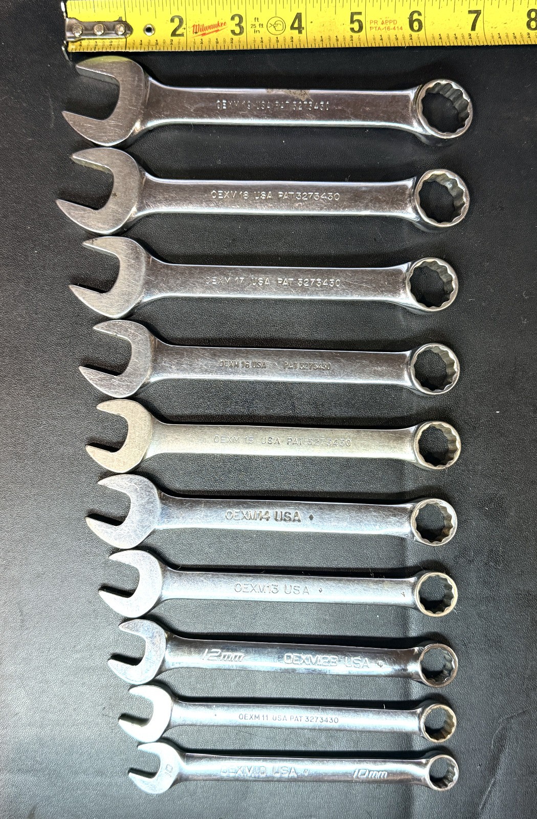 SNAP ON OEXM- 10-Pc 12-Pt Flank Drive® Combination Short Wrench Set 10mm-19mm