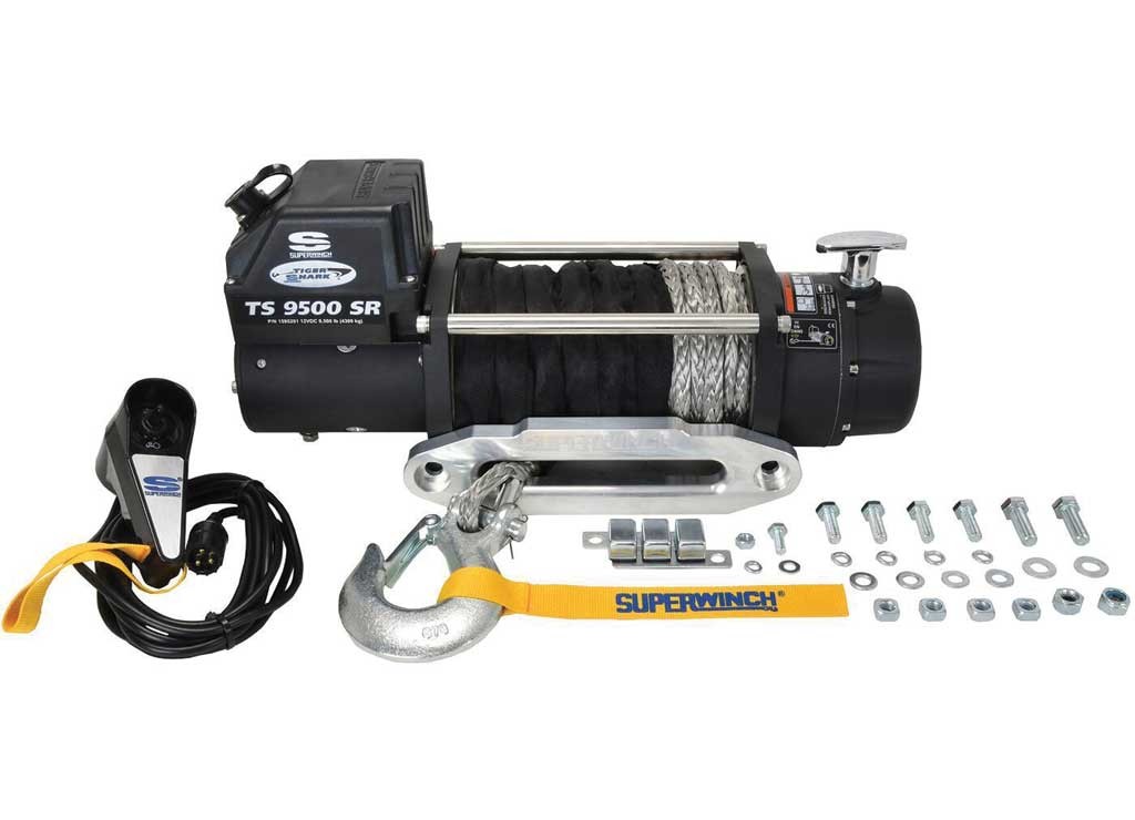 Superwinch 9500 lb Tiger Shark 9.5SR Winch 12V Synthetic Rope Off-Road Recovery