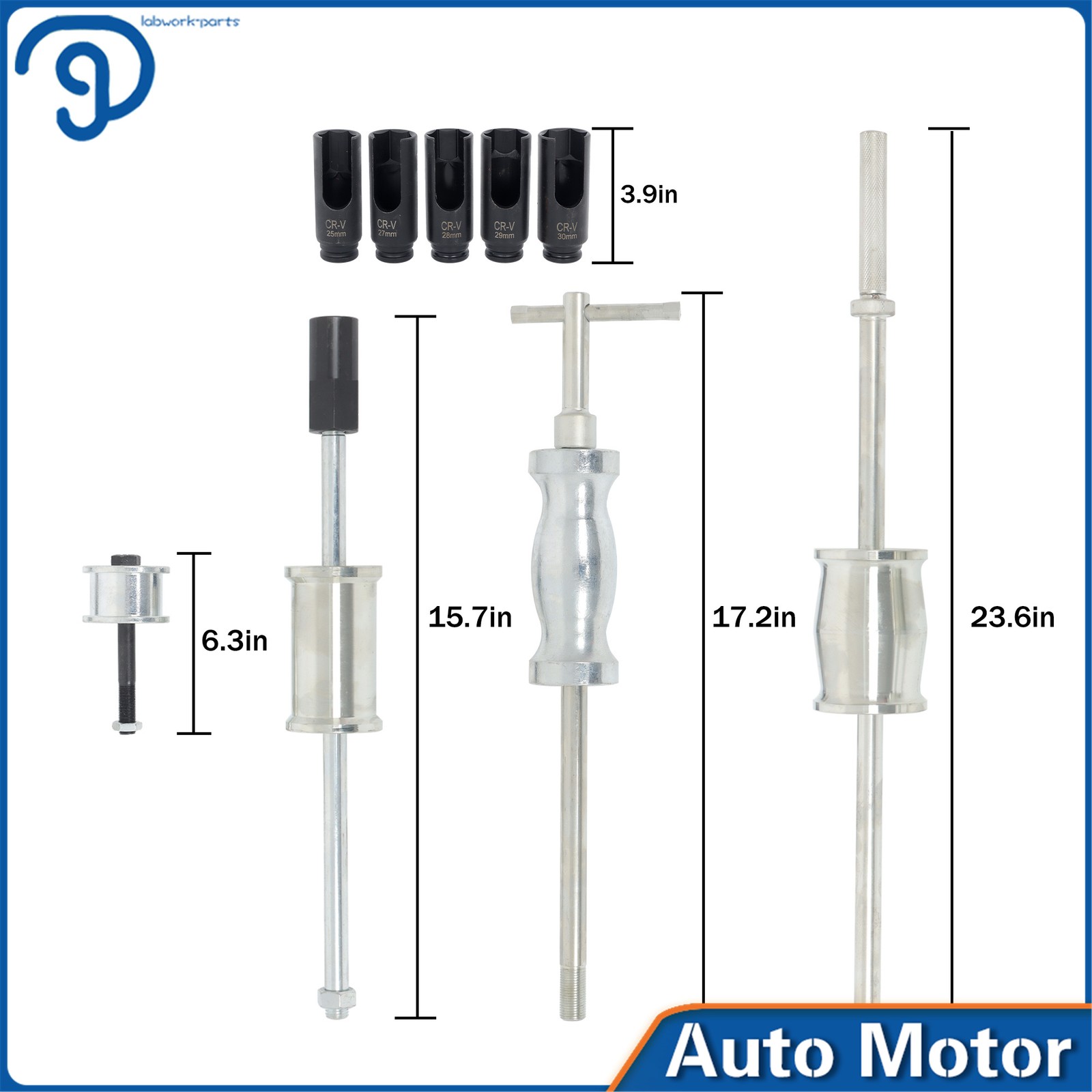 40 Pcs Diesel Injector Remover Slide Hammer Puller Extractor Kit Complete Tool