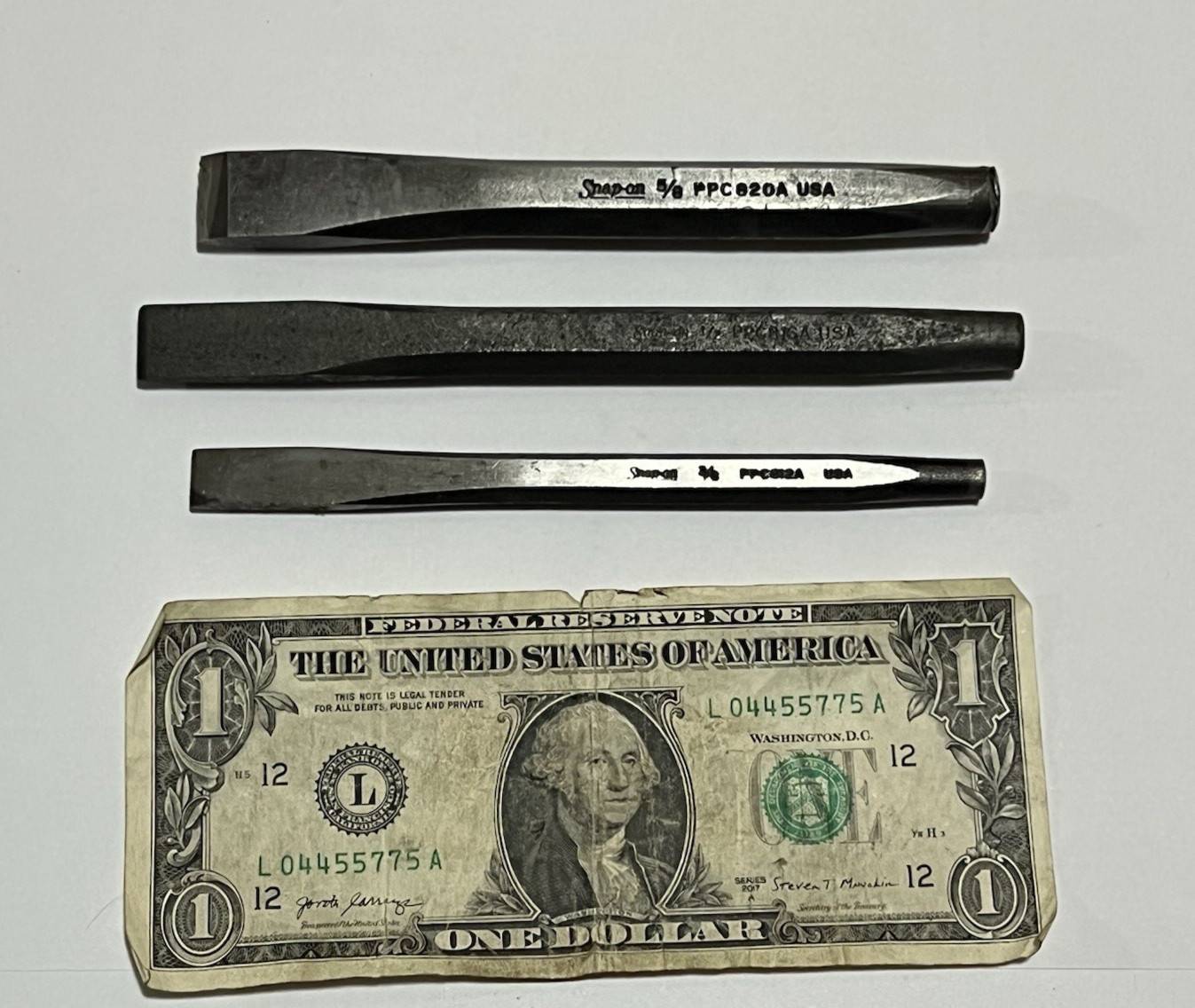 Snap On Flat Cold Chisel Set 3 pc 3/8 – 1/2 – 5/8 USA