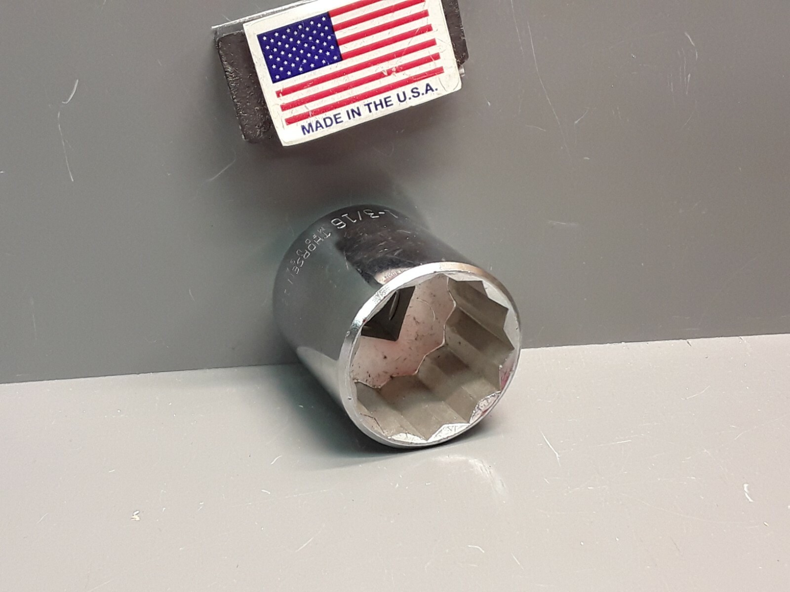 Thorsen USA 1-3/16″ Chrome Socket 1/2″ Drive, 12 Point # 538 New Old Stock USA