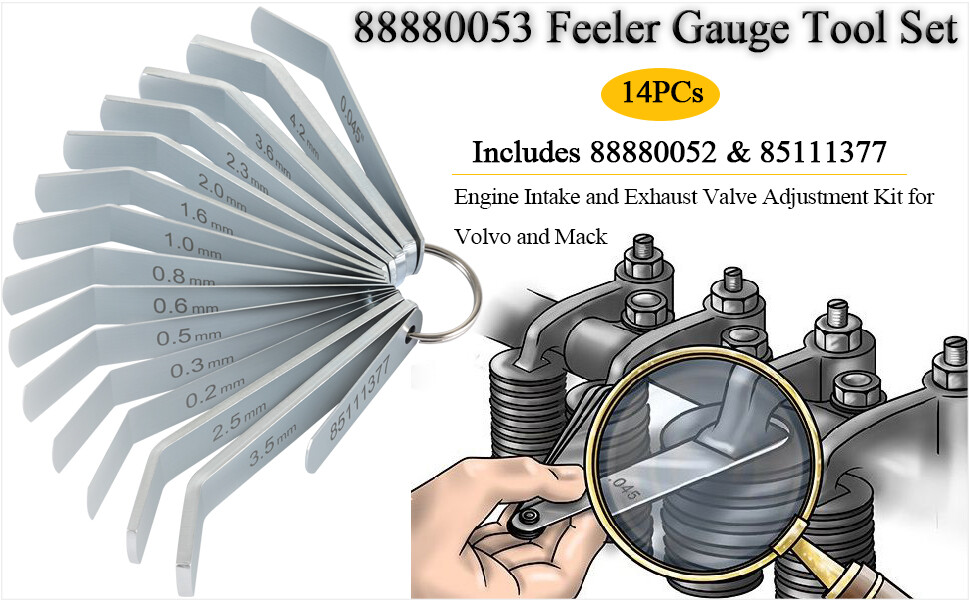 Feeler Gauge Jake Brake Tools for Volvo Mack Engine 88880053 88880052 85111377