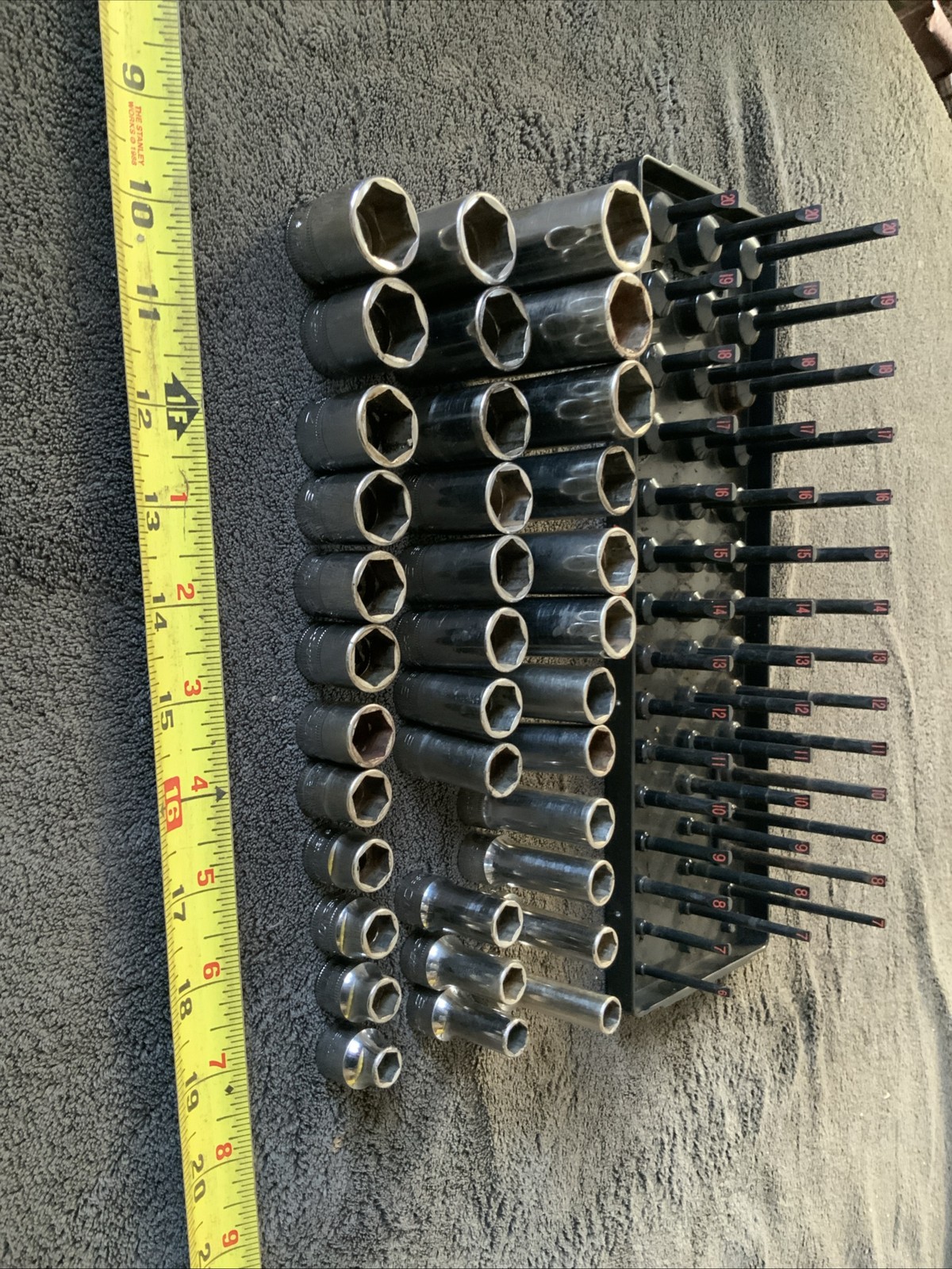 Snap On 3/8” Drive Shallow, Semi Deep And Deep Socket Sets, Missing 1….8-19mm…..