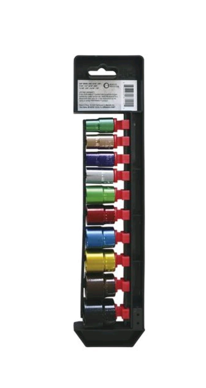 Performax 3/8″ Drive SAE Socket Set – 10 Piece Color Coded