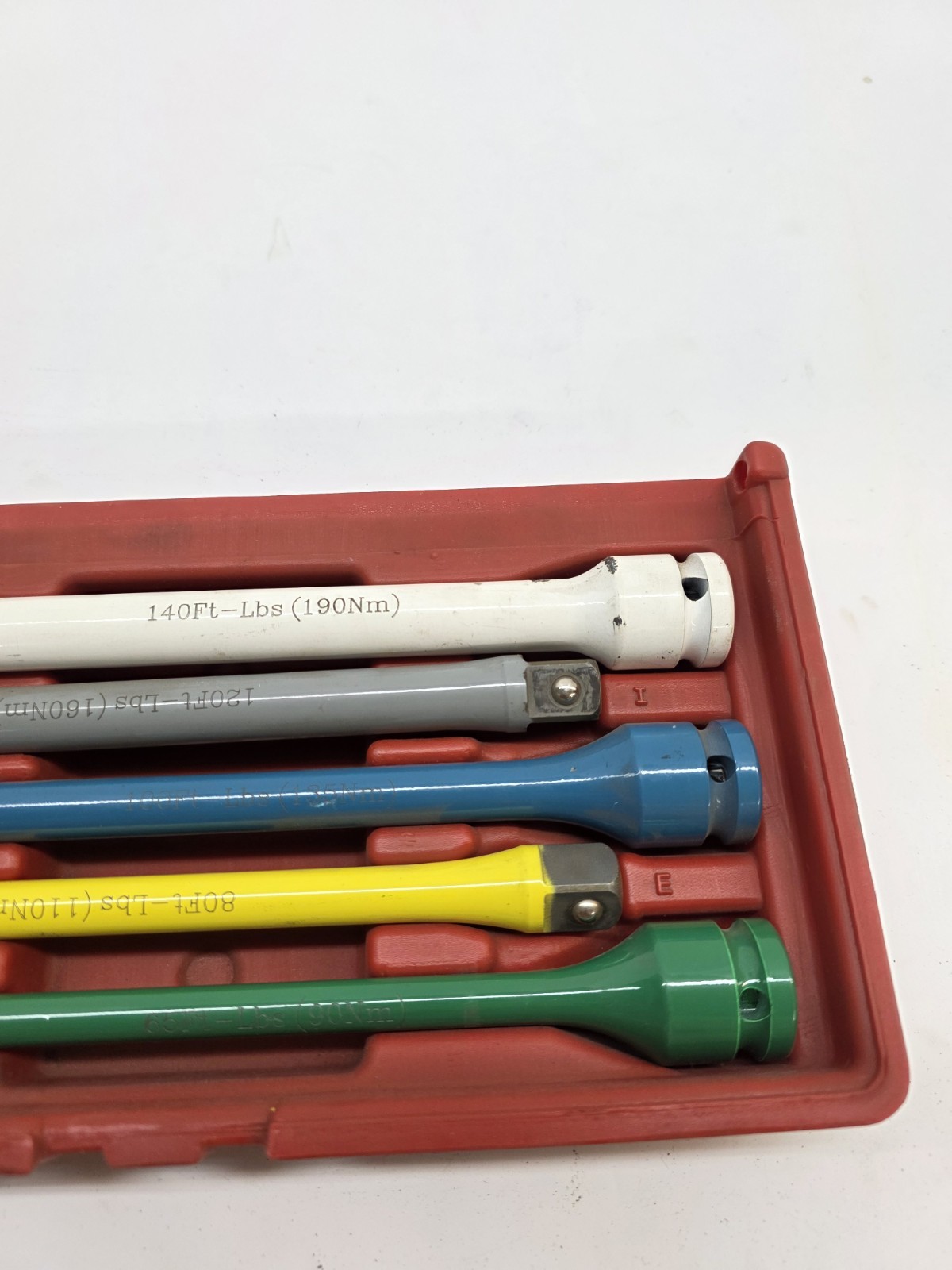 1/2″ Impact Torque Sticks Torque Limiting Extension Bar Set Color Coded 5-Piece