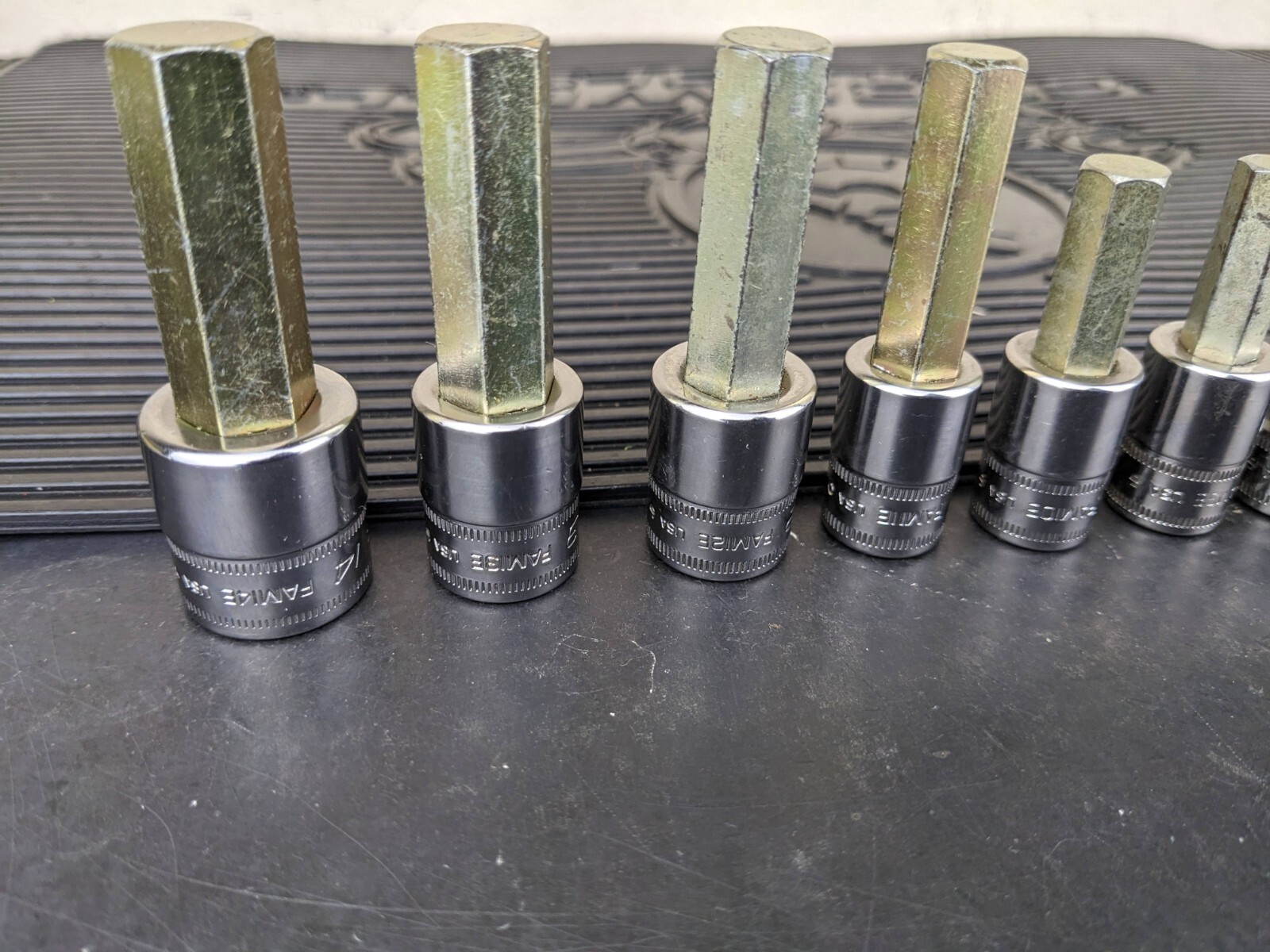 #be218 Snap-On 11pc Metric Hex Allen Socket Set 3/8″ Drive 4mm to 14mm 211EFAMY