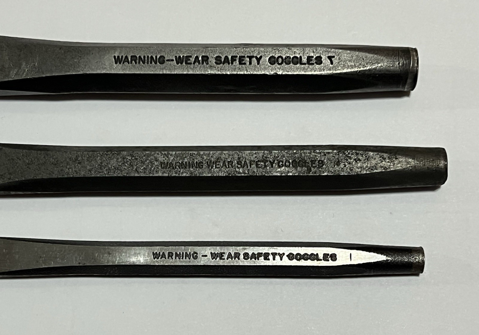 Snap On Flat Cold Chisel Set 3 pc 3/8 – 1/2 – 5/8 USA