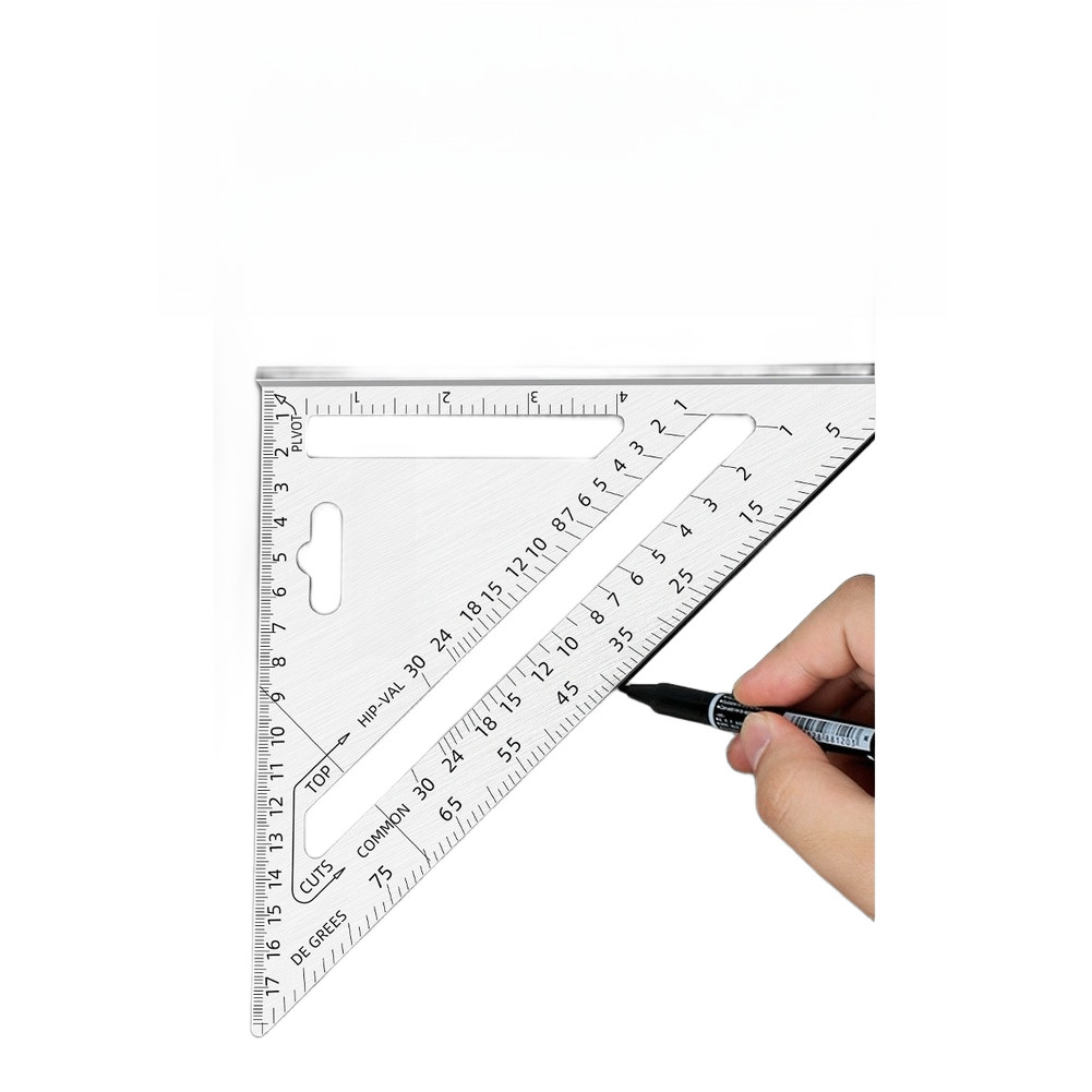 Woodworking Triangle Ruler 7 Inch Aluminum Alloy 45 90 Degree Angle Tool