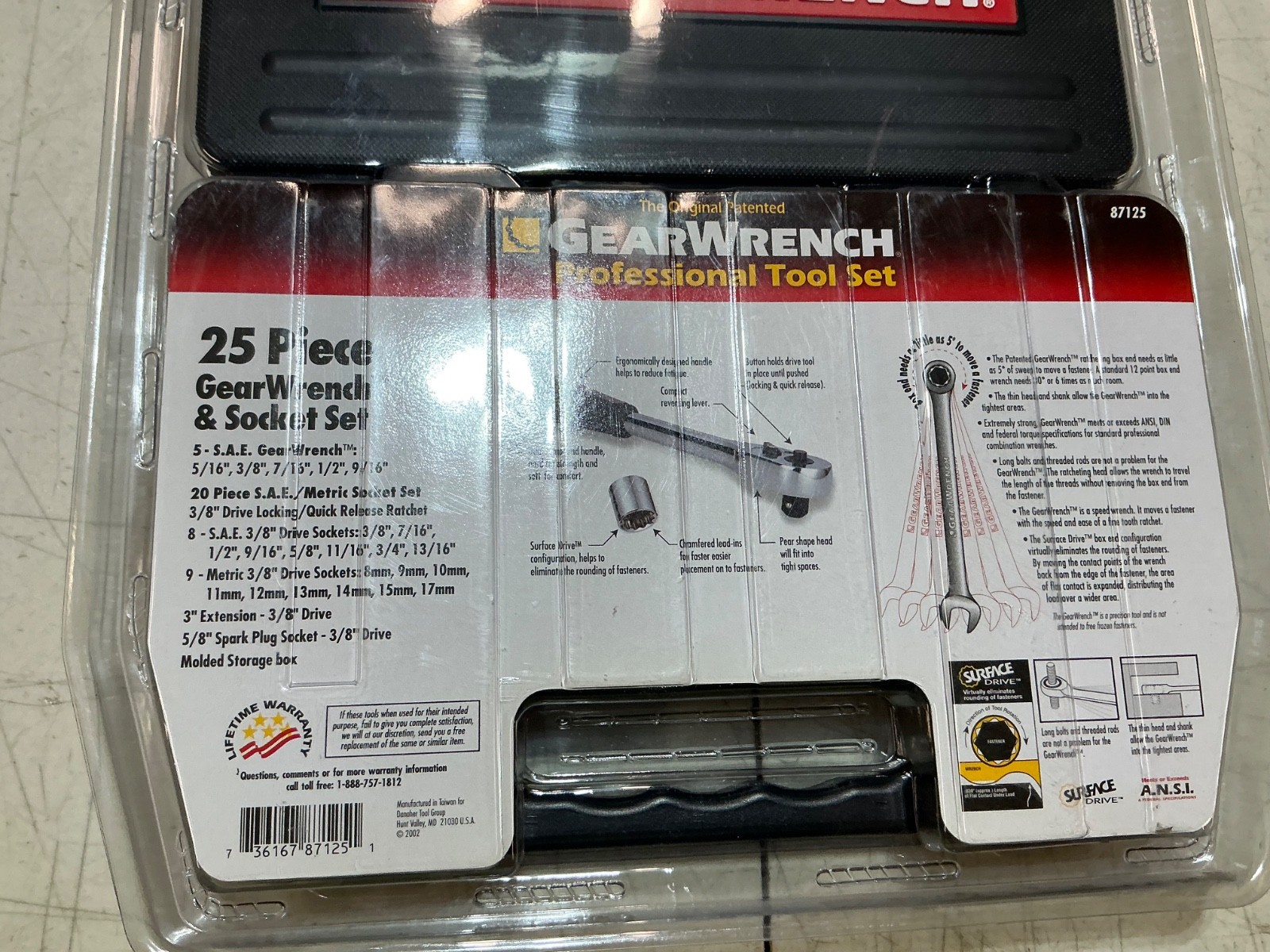 NOS GEARWRENCH Professional SAE METRIC Set 25 pc Gearwrench Set 87125 New