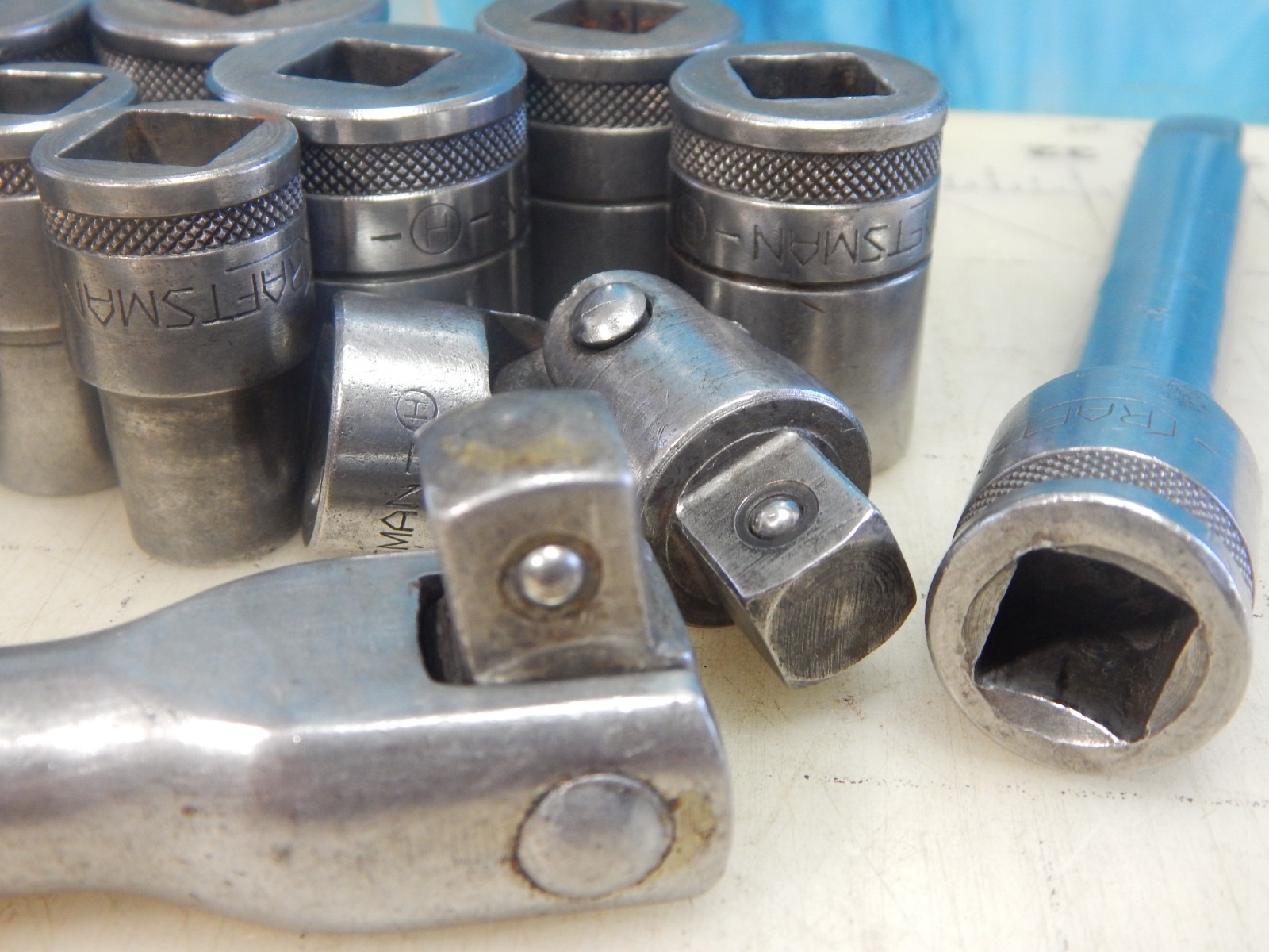 Vintage 1940’s Craftsman 1/2″ Dr. 16pc Socket Set, Breaker Bar, ALL -H- Series