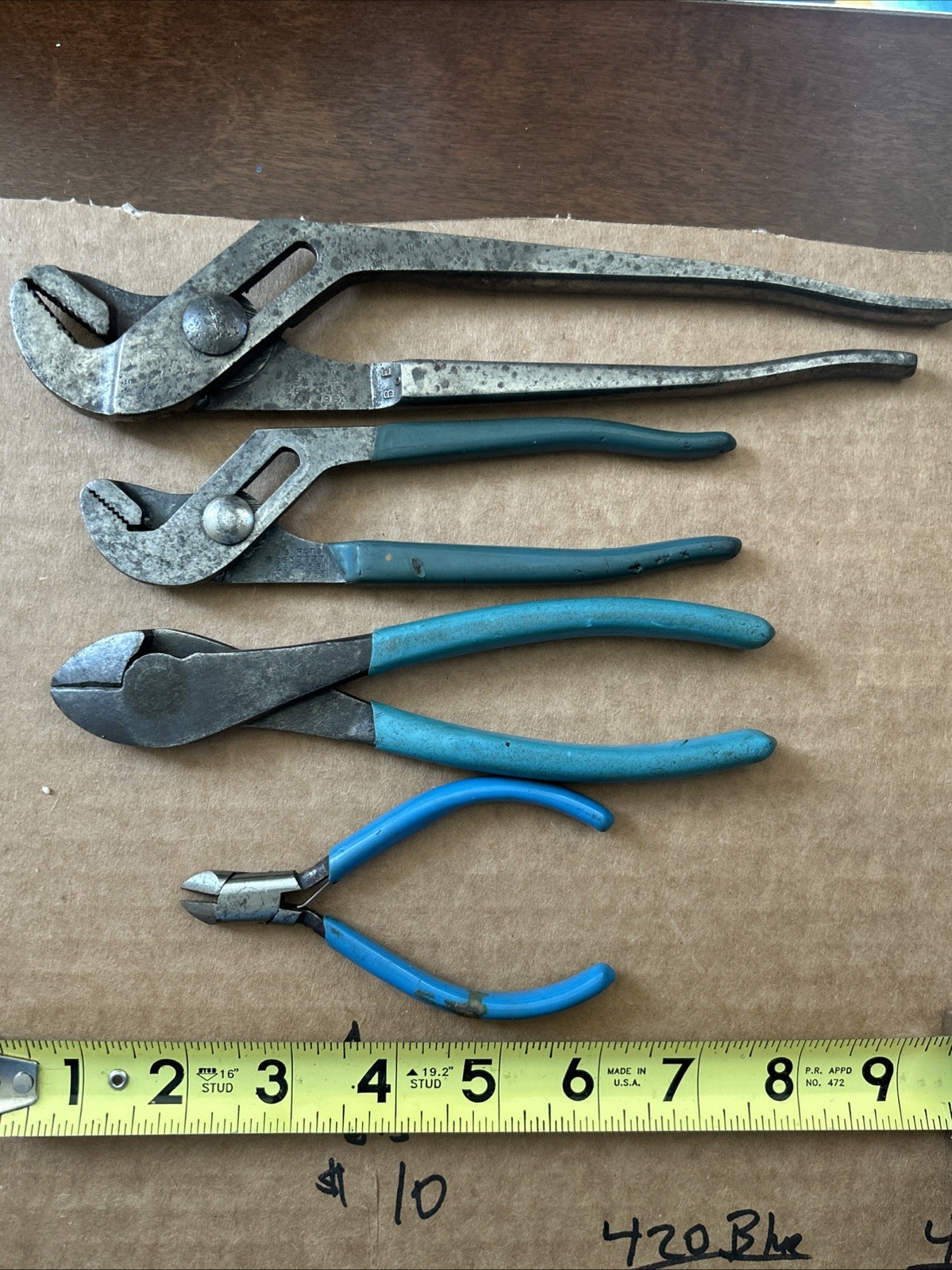 CHANNELLOCK 420 9” 426 6” Slip Joint Pliers 337 Angle Cutter & Japan Angle Snips