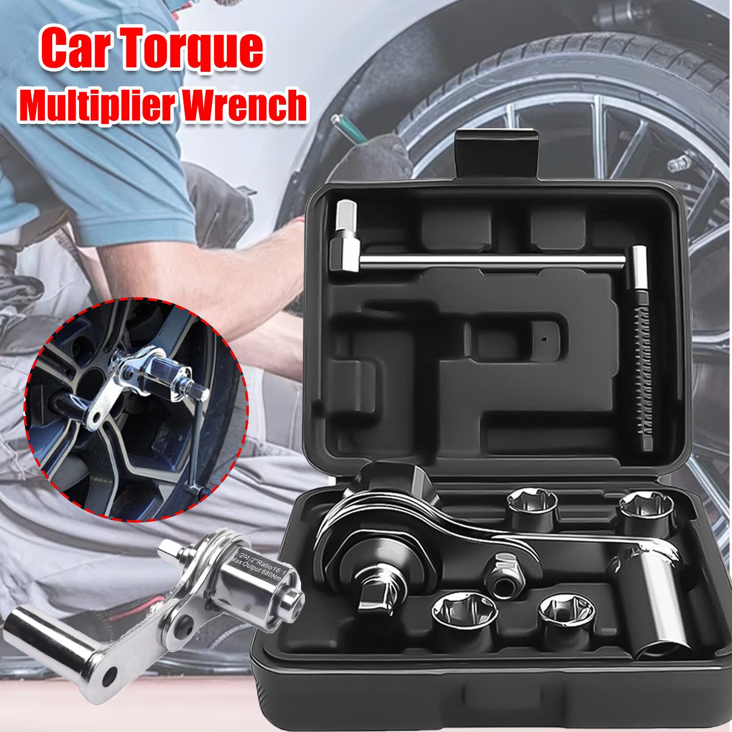 Heavy Duty Torque Multiplier Wrench Set Lug Nut Remover 17 19 21 22 Tire Change