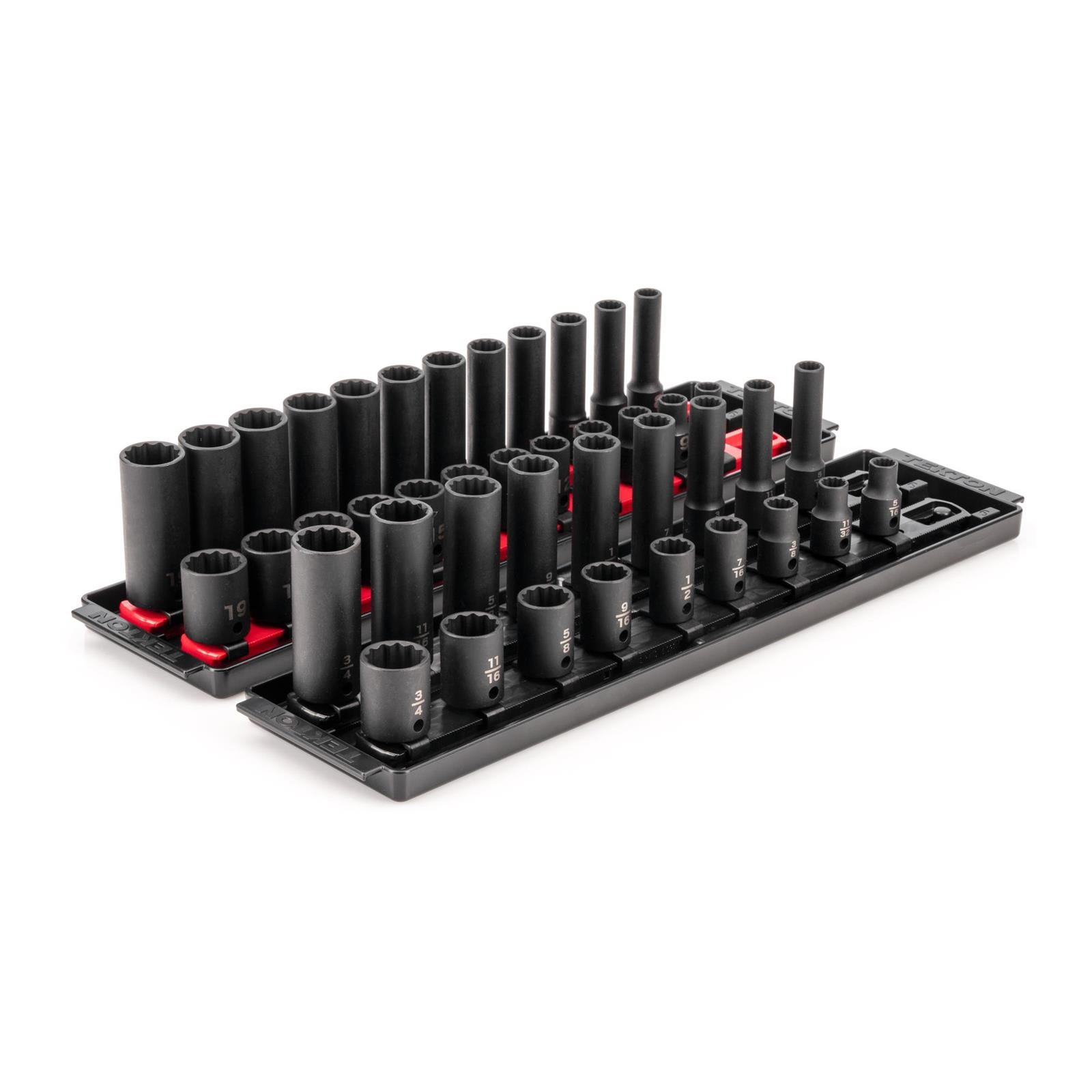 Tekton SID91217 3/8″ Drive 12-Point Impact Socket Set, 42-Piece