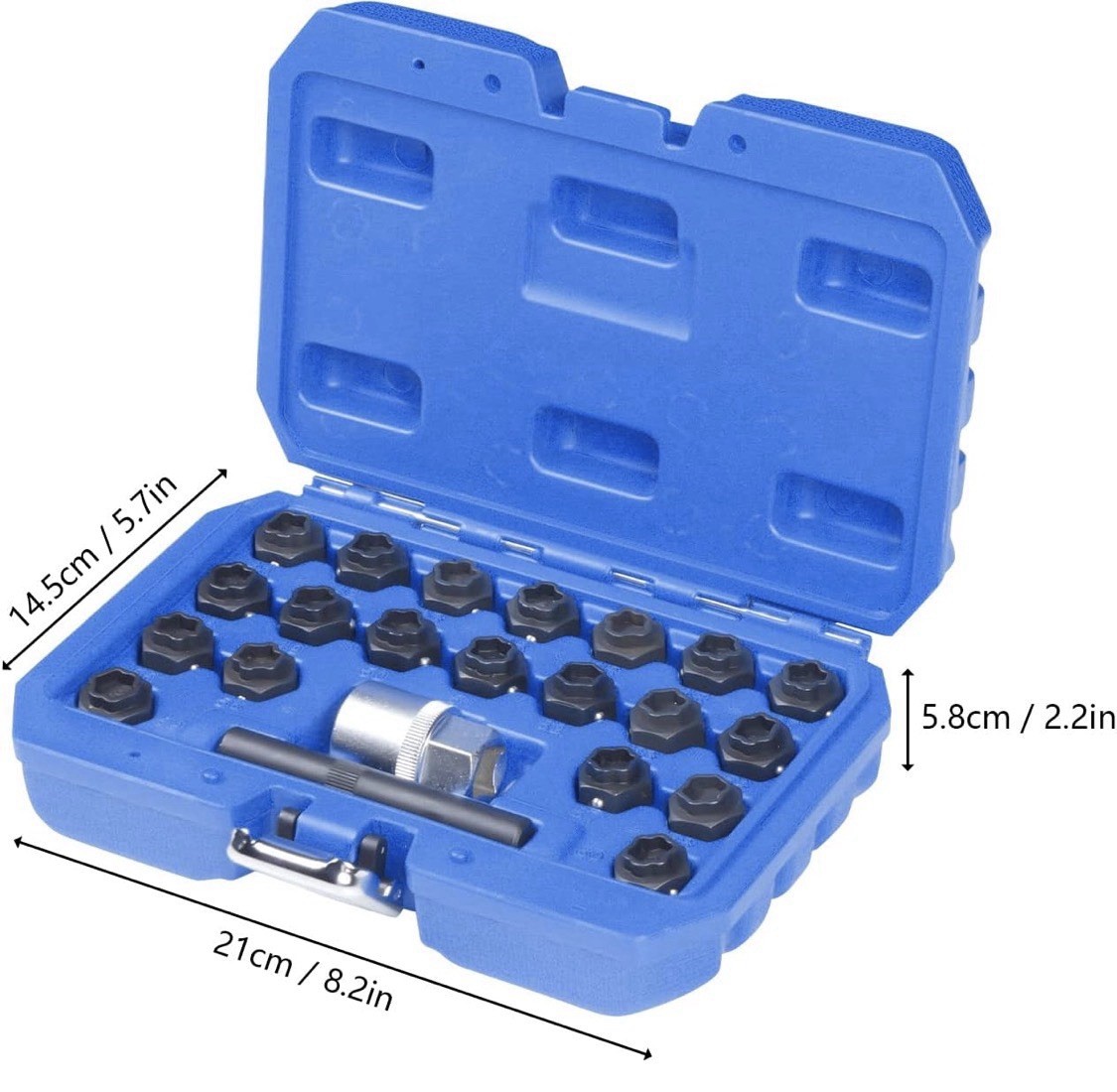 22PCS Wheel Lock Nut Key Kit Compatible BMW Locking Lug Socket Removal Tool Set