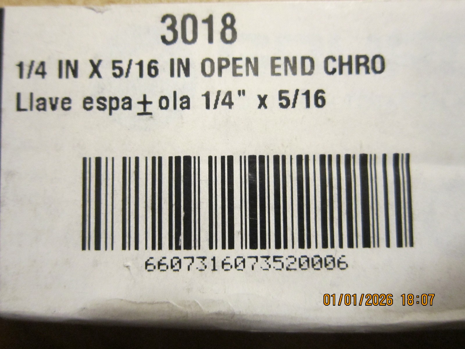 1/4″ x 5/16″ Double Open End Wrench, Groupo Urrea polished chrome NEW