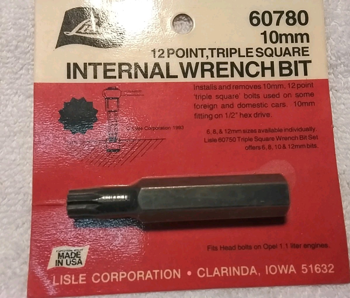 2pc LISLE 60790-60780 12pt TRIPLE SQUARE INTERNAL WRENCH BIT SET USA 🇺🇸