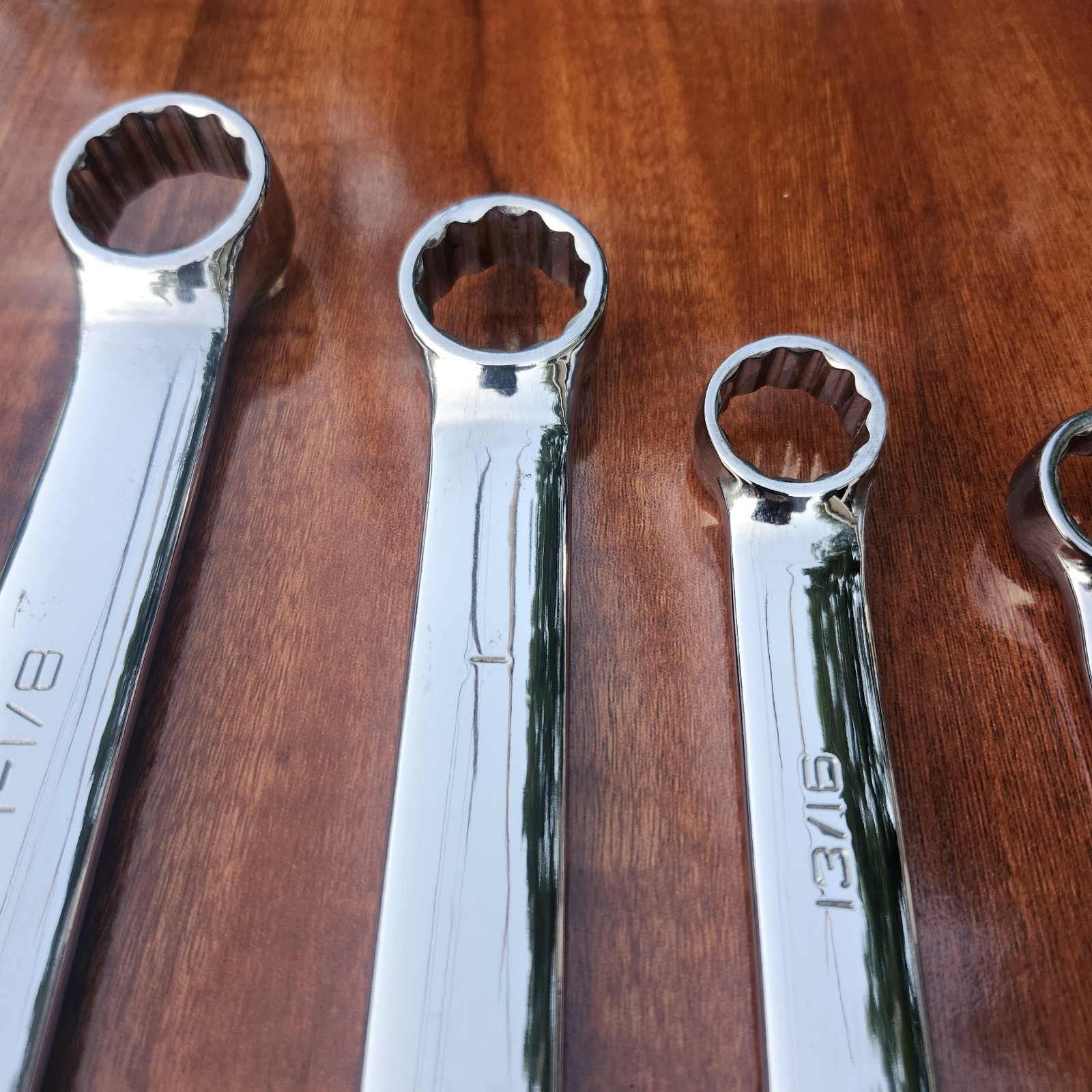 Vintage =Husky= USA 1-1/8″ to 1/4″ Full Polished Comb Wrench Set 11 Pc USA 🇺🇸