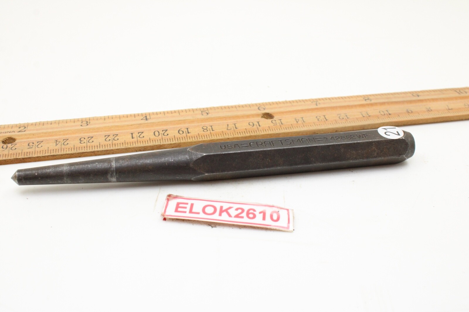 Craftsman 42862 1/2″ Center Punch Black Oxide Hex Shaft 6″ Long USA