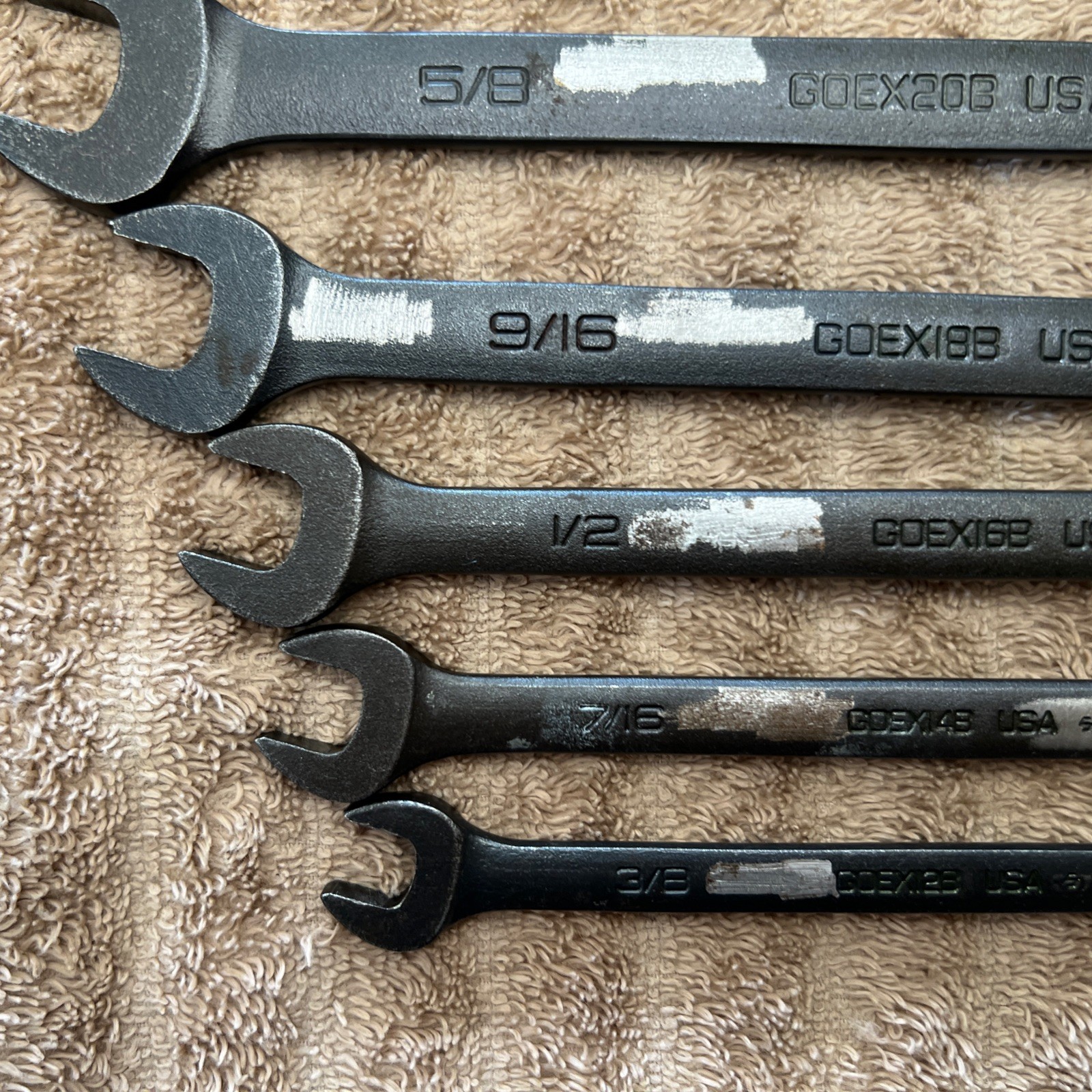 (6) Snap On Wrench GOEX12B 14B 16B 18B 20B 22B — 3/8 7/16 1/2 9/16 5/8 11/16