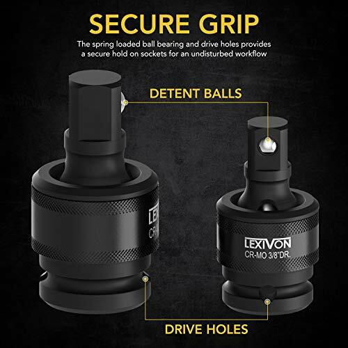 3 Universal Joint Ball Socket Swivel 1/4 3/8 1/2 Tools Impact Drive Sockets Set