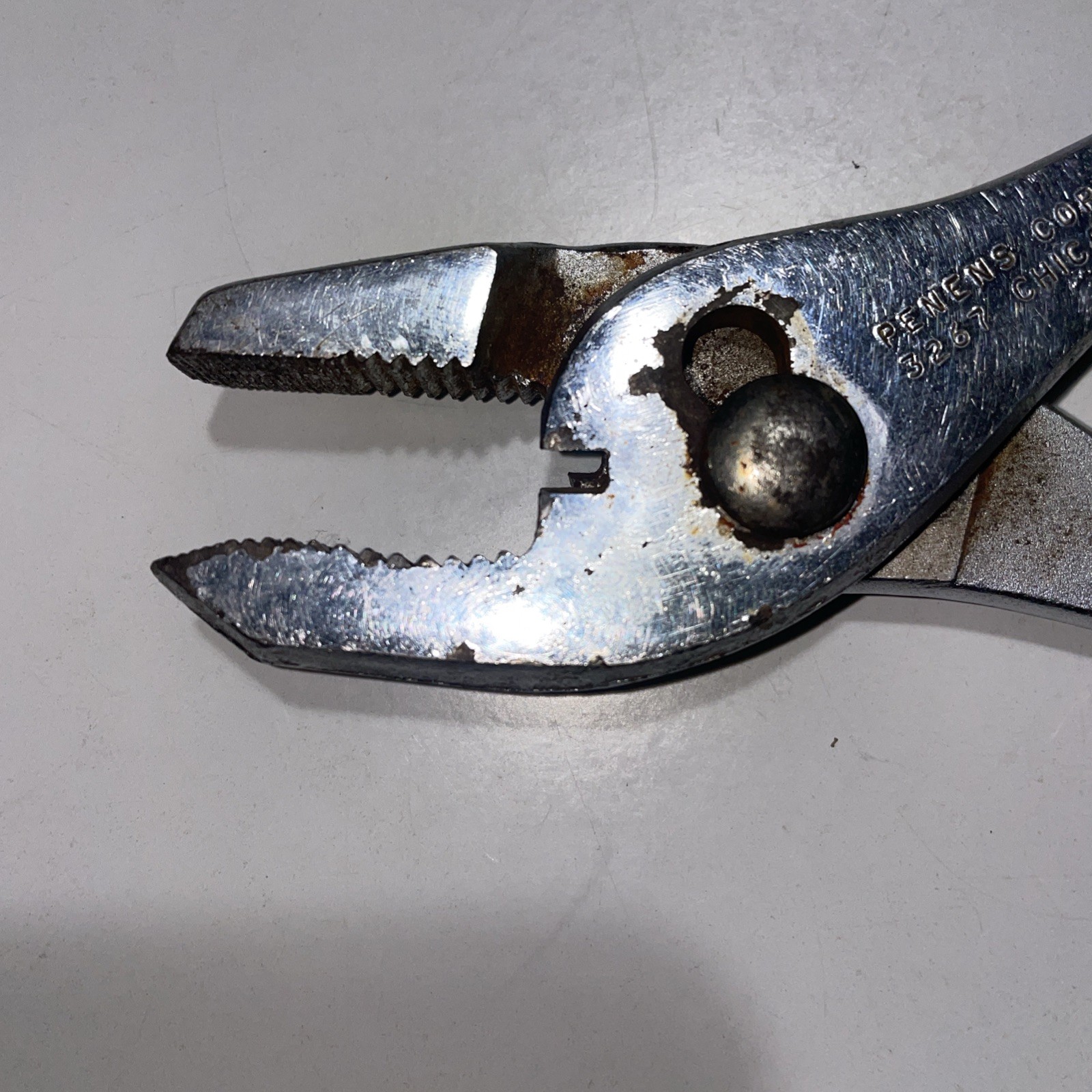 Rare Vintage Penens Corp 3267 Slip Joint Pliers Knurled Handle Chicago USA