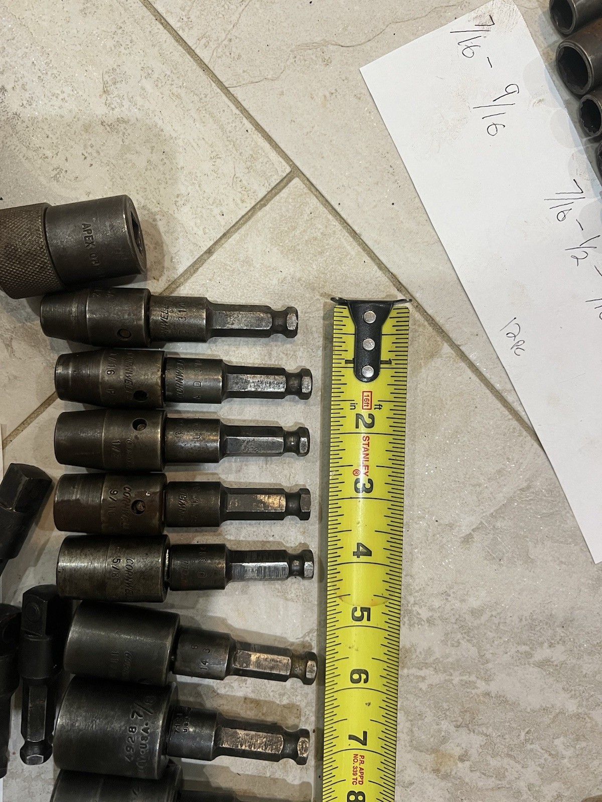 APEX, Cornwall Hex Power Drive Impact U-joint Socket Sets for Hex Quick Connect