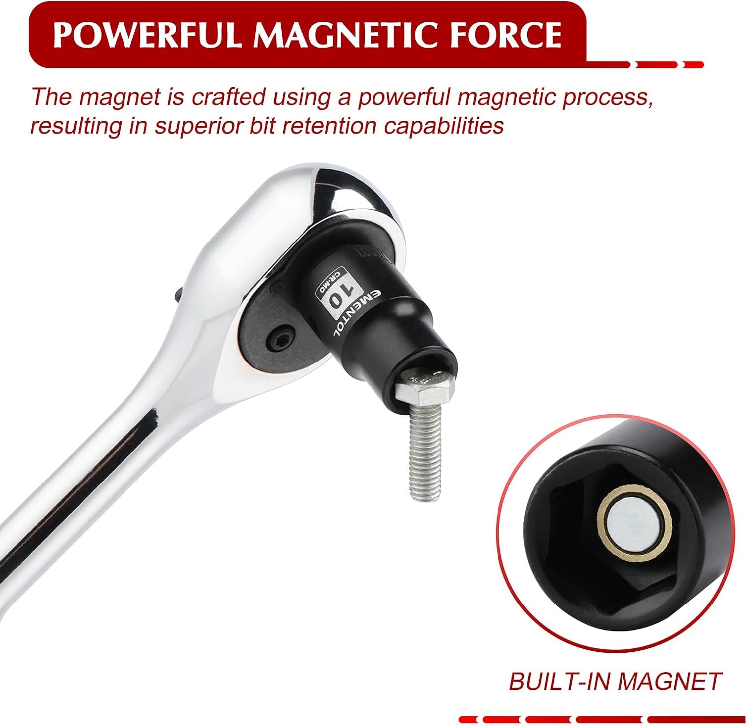 16PCS 3/8″ Drive Magnetic Impact Socket Set 7-19mm 6Point Cr-Mo & Extension Bar