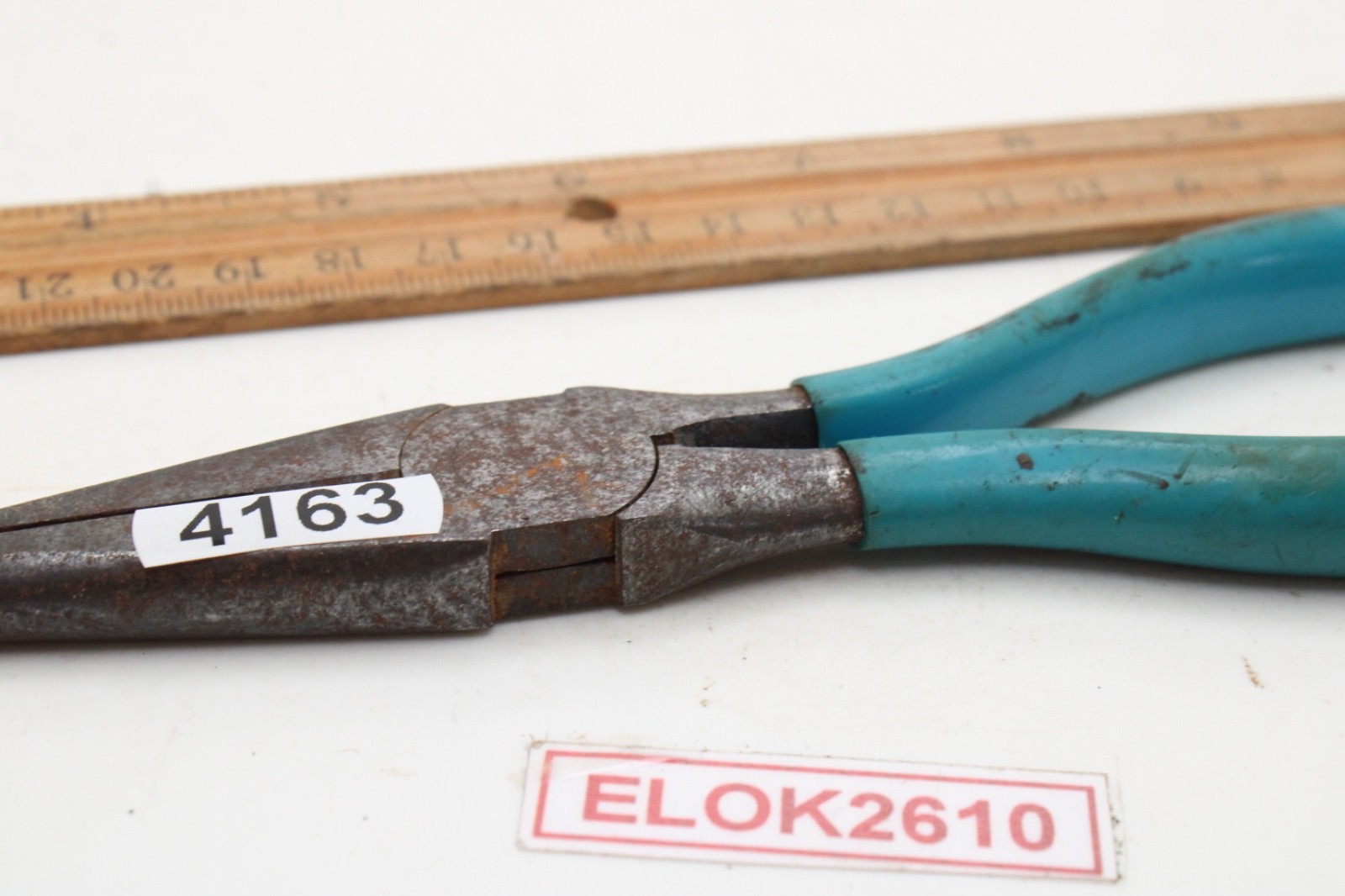 Channellock 317 8″ Straight Nose Blue Rubber Handle Pliers USA