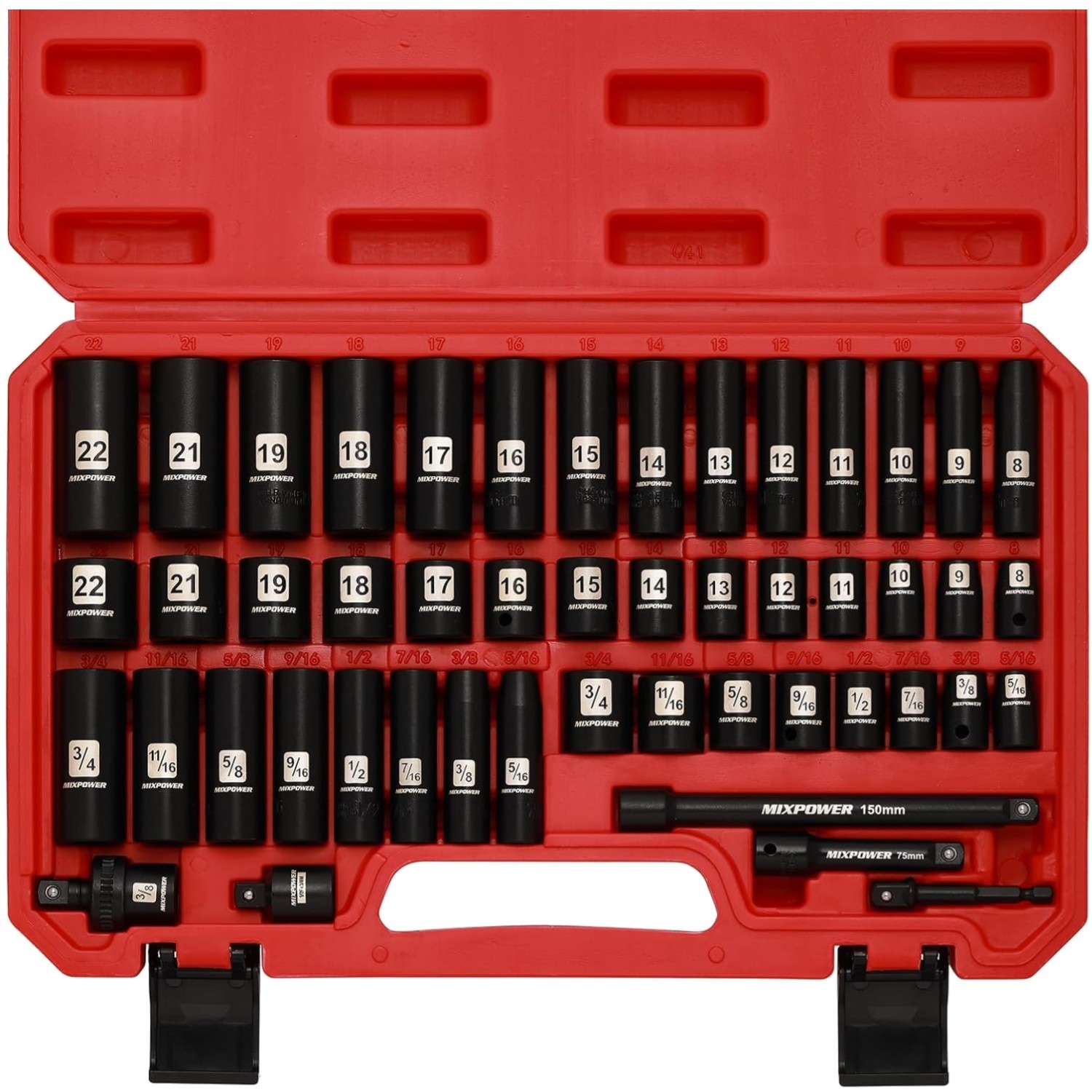 Universal Joint Mechanic Socket Set – 3/8» Drive, 49 Piece