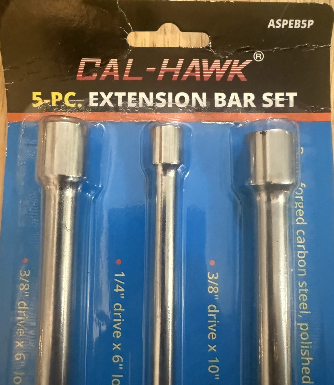 Cal-Hawk 5pc Extension Bar Set ASPEB5P – New Sealed Package