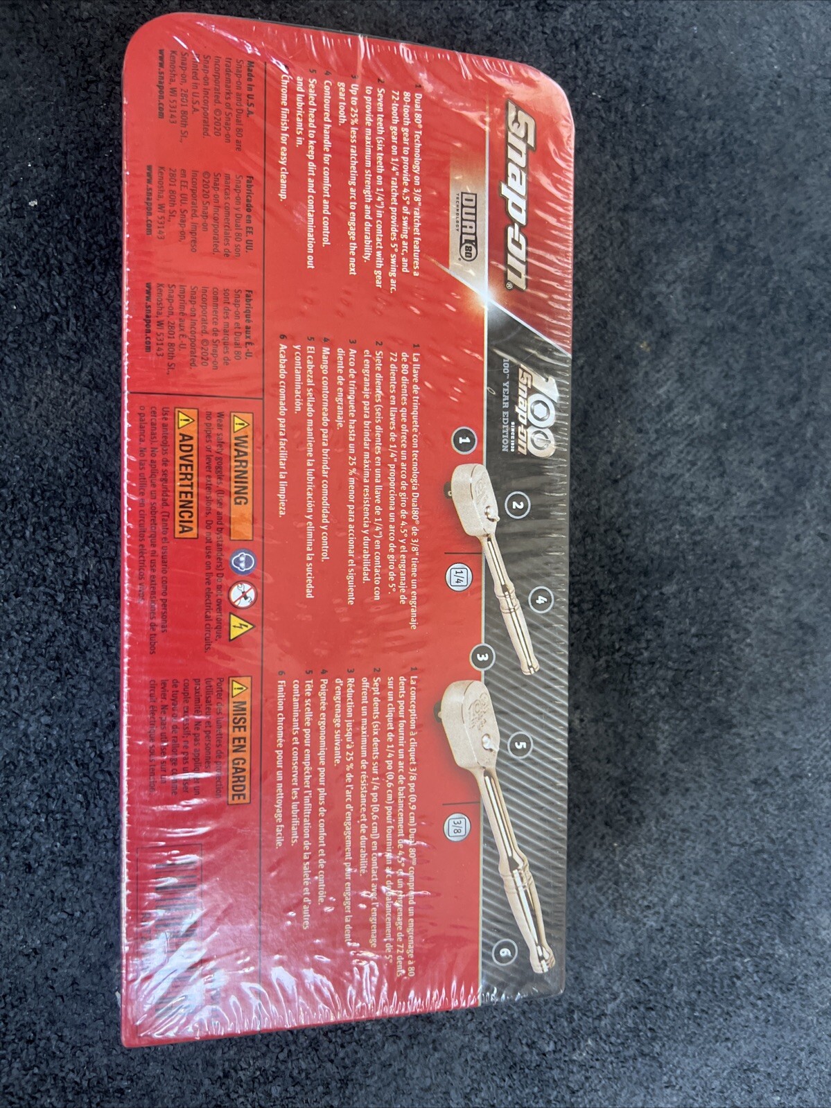 For Snap On NEW 100th Anniversary 2pc Mix Drive Chrome Ratchet Set RAT2TFCE