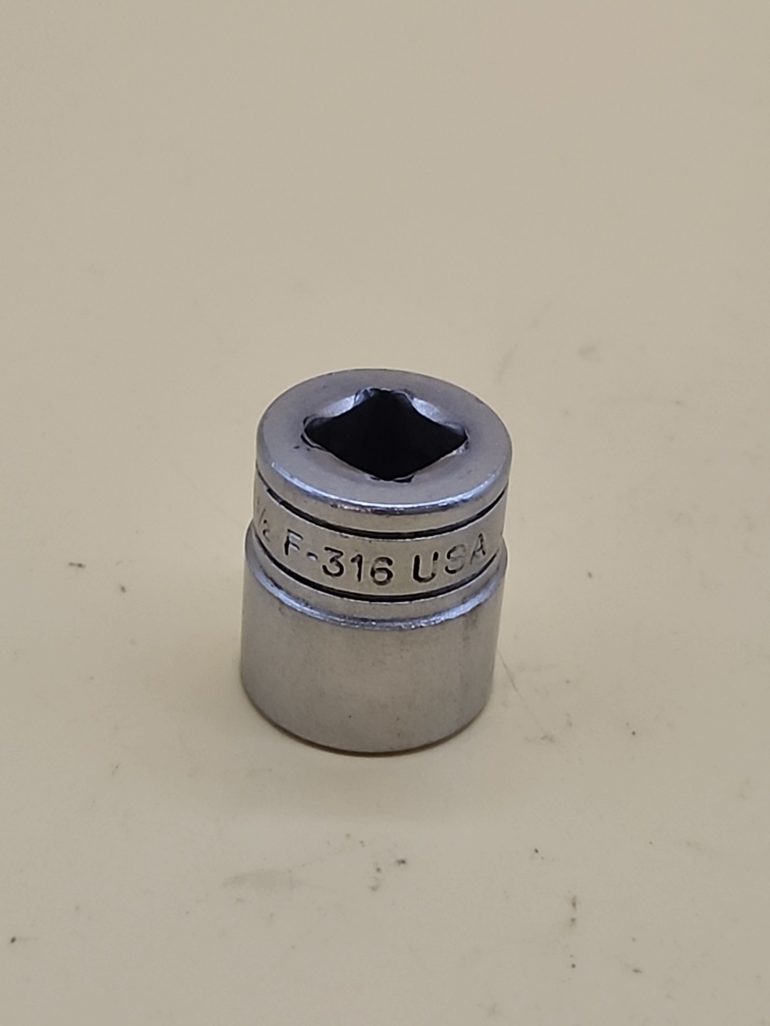 Snap-on Tools 3/8″ Drive 1/2 8 Pt Double Square Chrome Socket F-316 USA