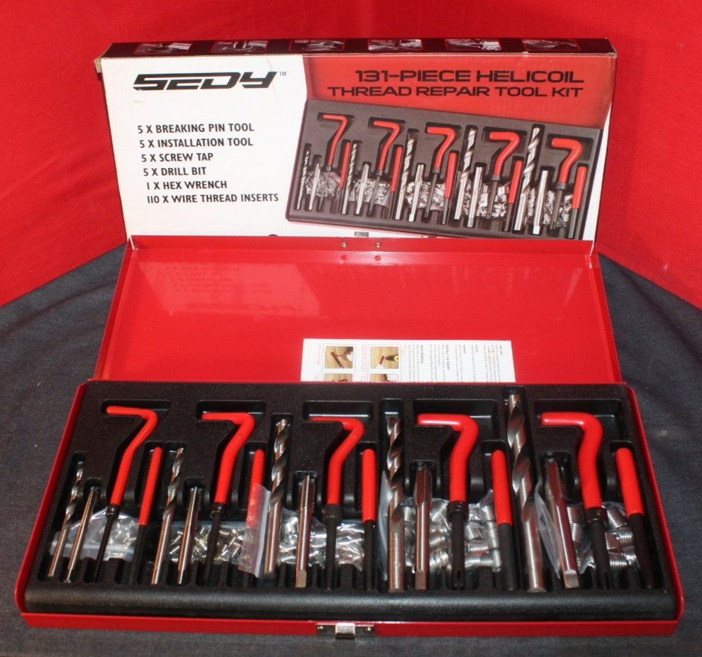 SEDY Helicoil Thread Repair Kit Metric Rethread Tool M5 M6 M8 M10 M12 AO4079122