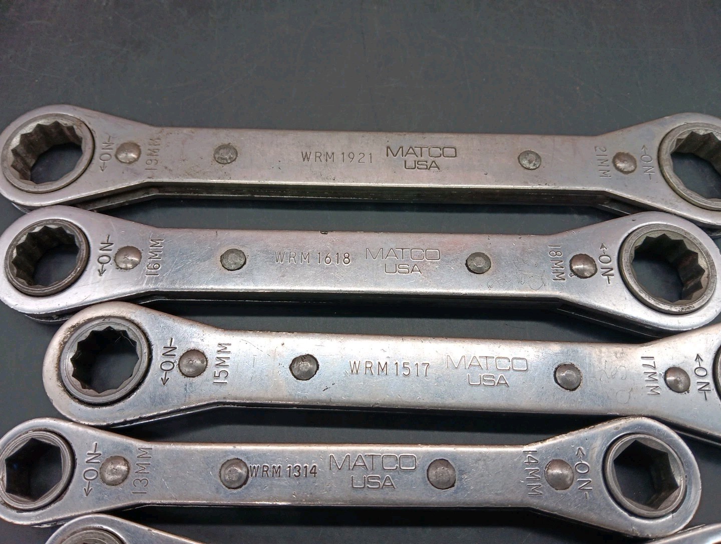 MATCO 6 PIECE Metric Ratcheting Box End Wrenches 7-8mm & 11-21mm *No 9-10mm