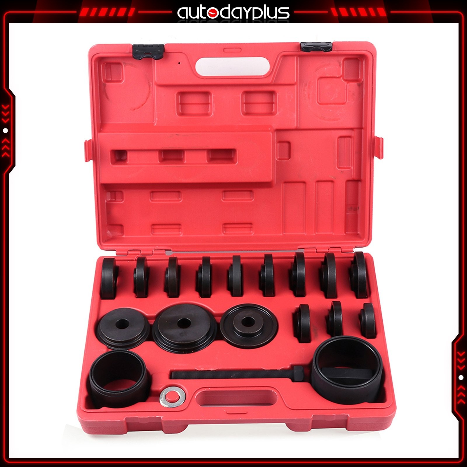 ?23PC Wheel Drive Bearing Press Tool Removal Adapter Puller Pulley Kit FWD Front