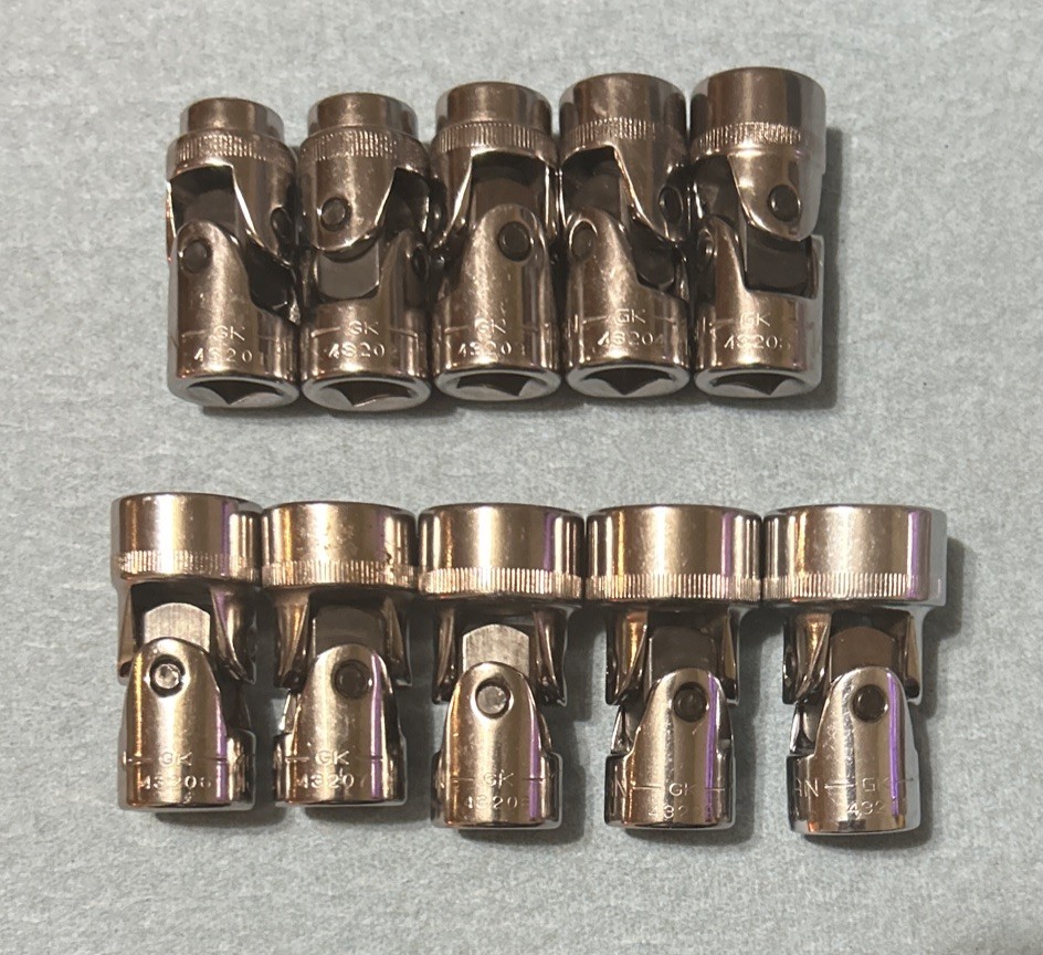 VTG Craftsman 3/8 Dr 10pc Swivel Flex Sockets 6pt USA 10mm-19mm Gk