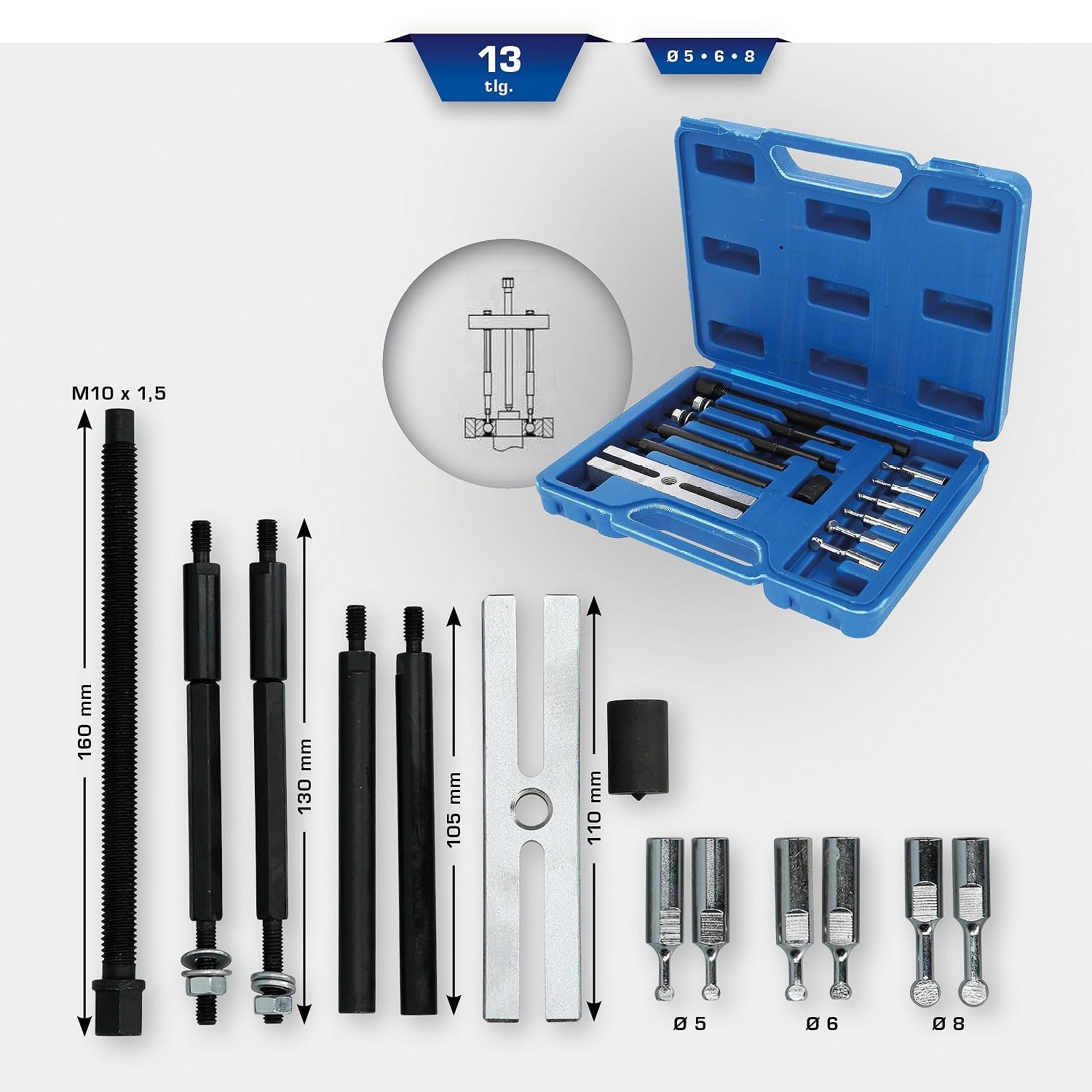 BT631050 Ball Bearing Puller Set, 10pc Powered by KS TOOLS BT631050 Puller…