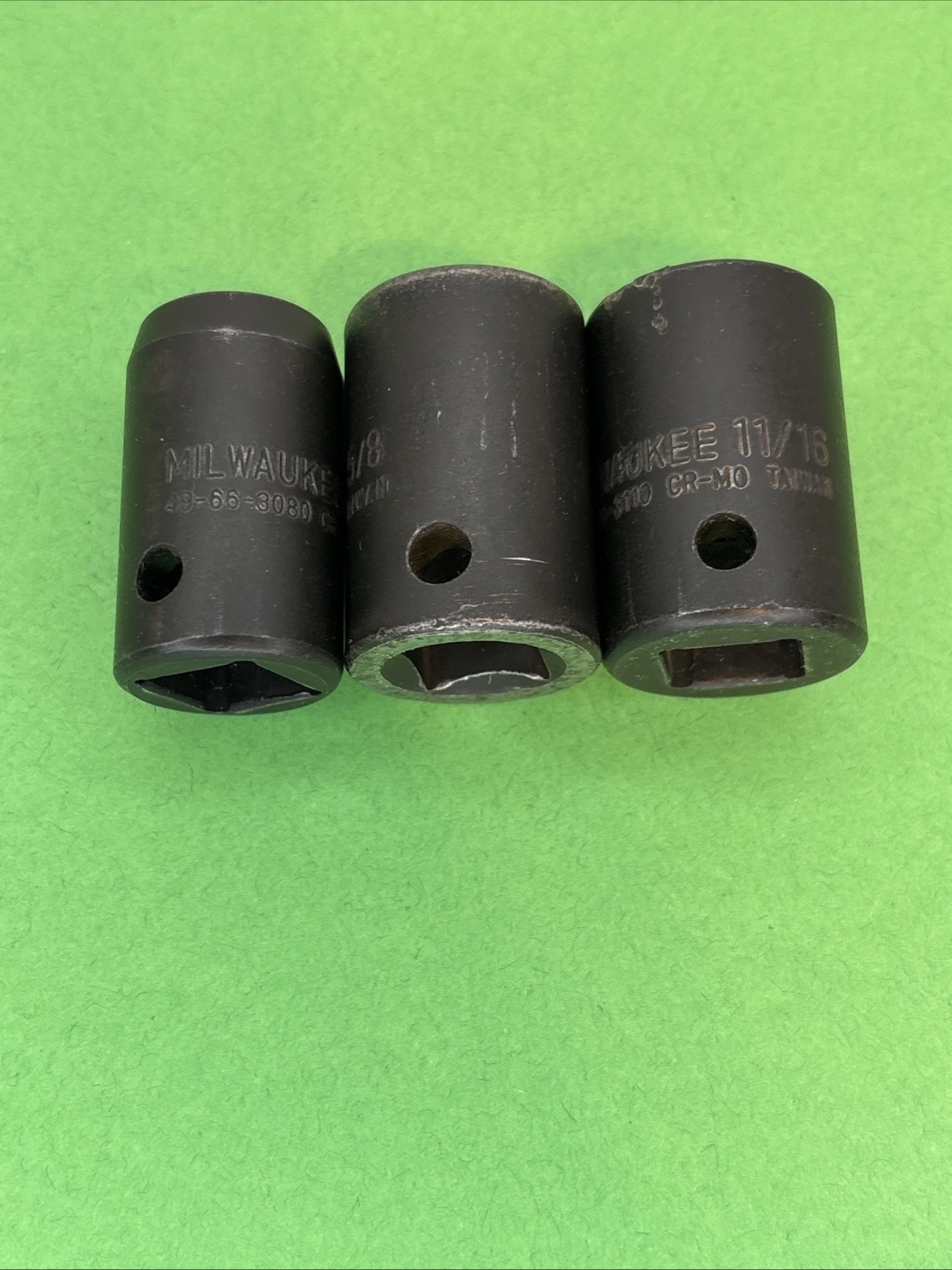 3 MILWAUKEE TOOLS 1/2 Drive Impact Sockets 1/2″ -5/8″-11/16″ 6 Point