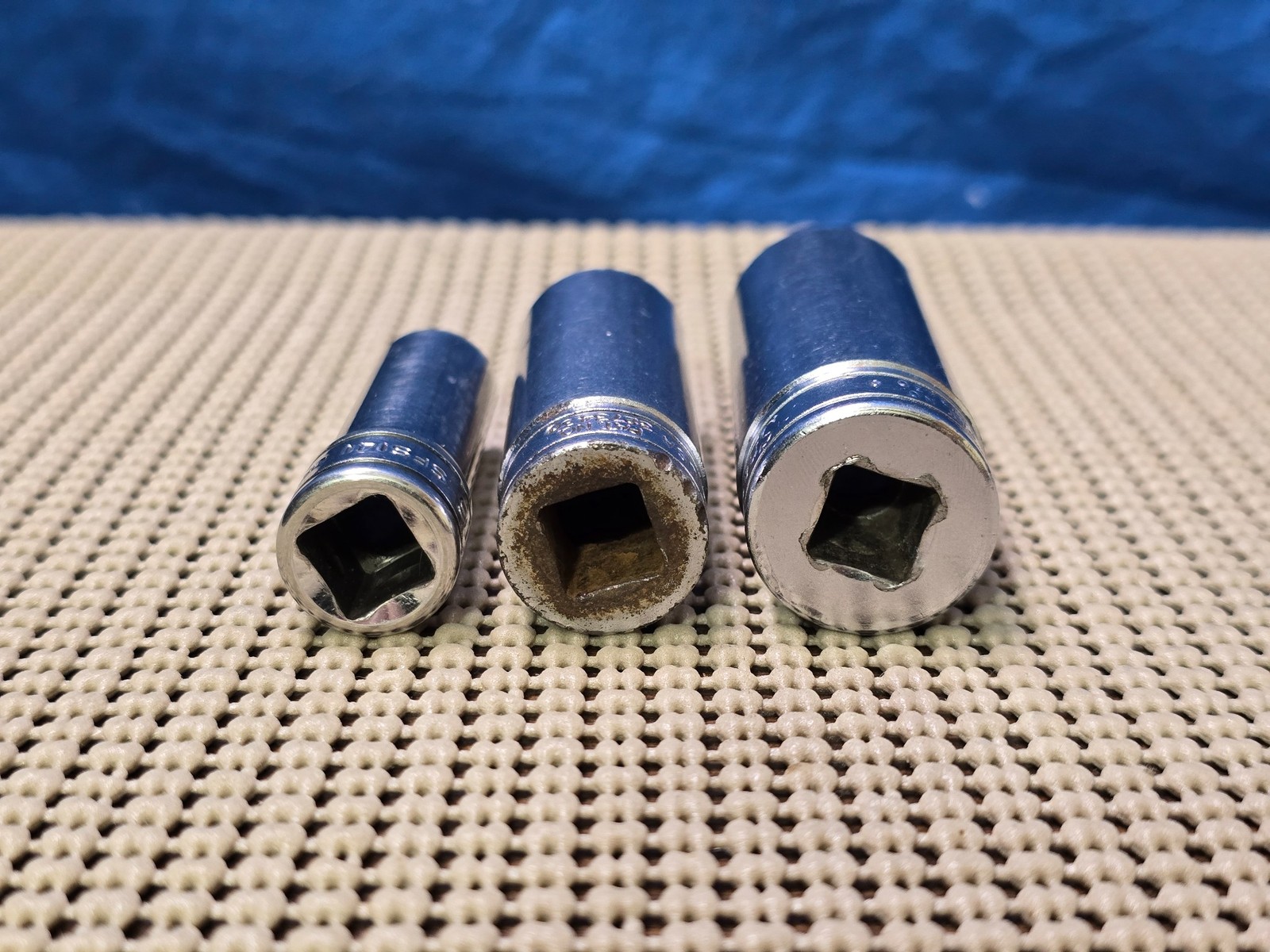Set of 3 Snap On 3/8″ Dr 6Pt Deep Sockets SFS141 7/16″ SFS201 5/8″ & SFS241 3/4″