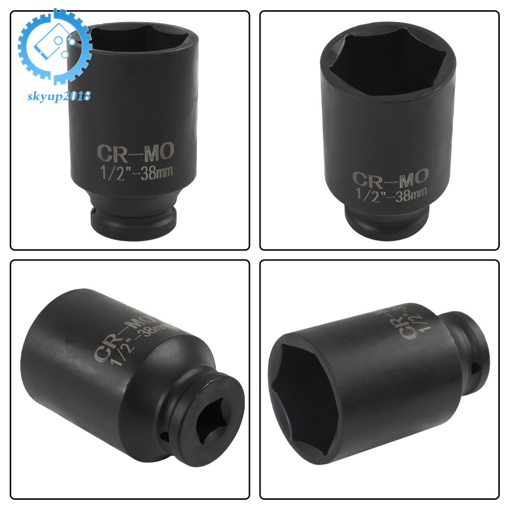 9Pcs 29mm-38mm Drive Metric Axle Hub Nut Socket Deep Impact Socket Tool Kit