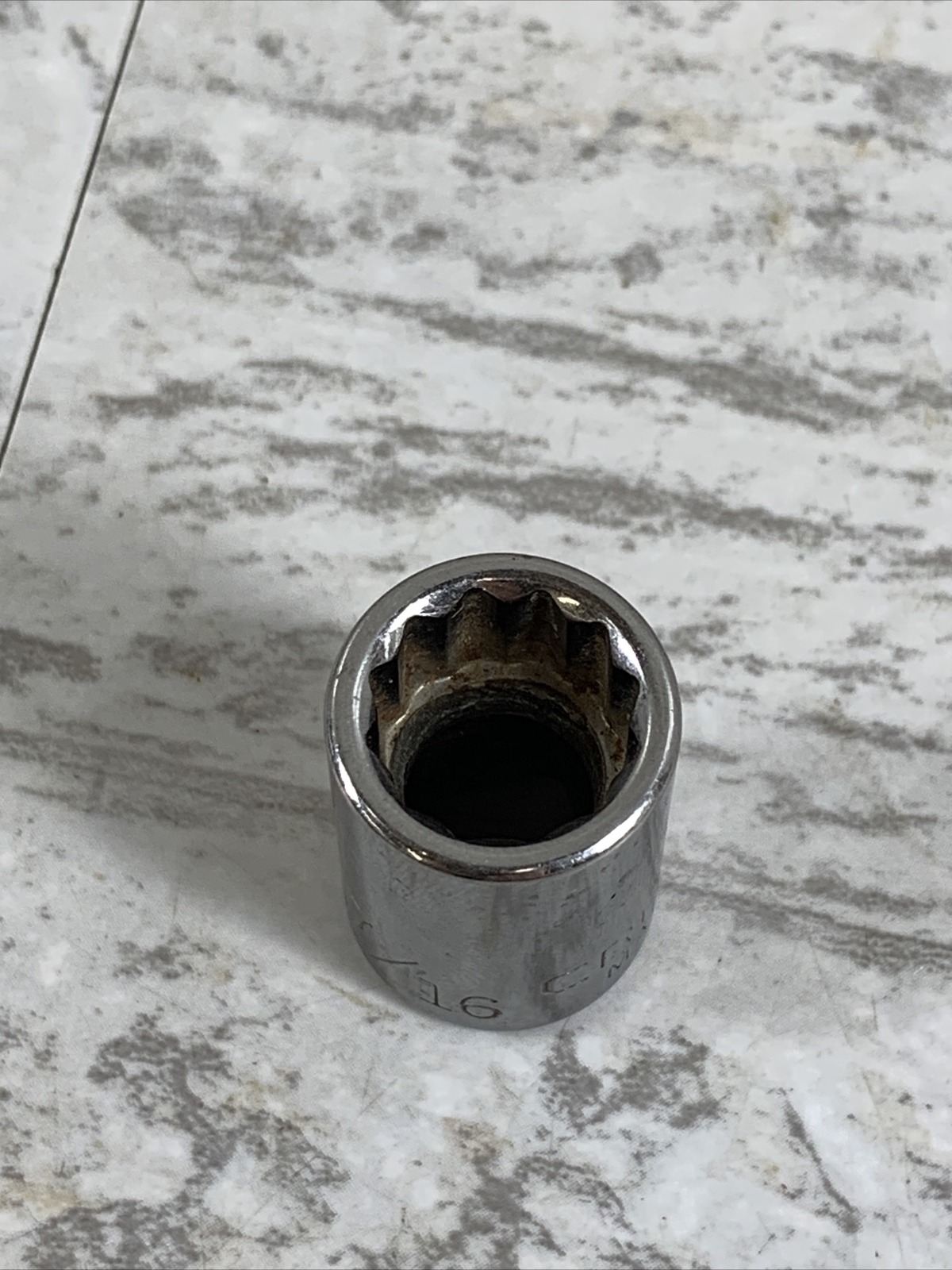 CRAFTSMAN 44332 G 7/16in. 3/8 Drive 12 Pt Standard Chrome Socket USA